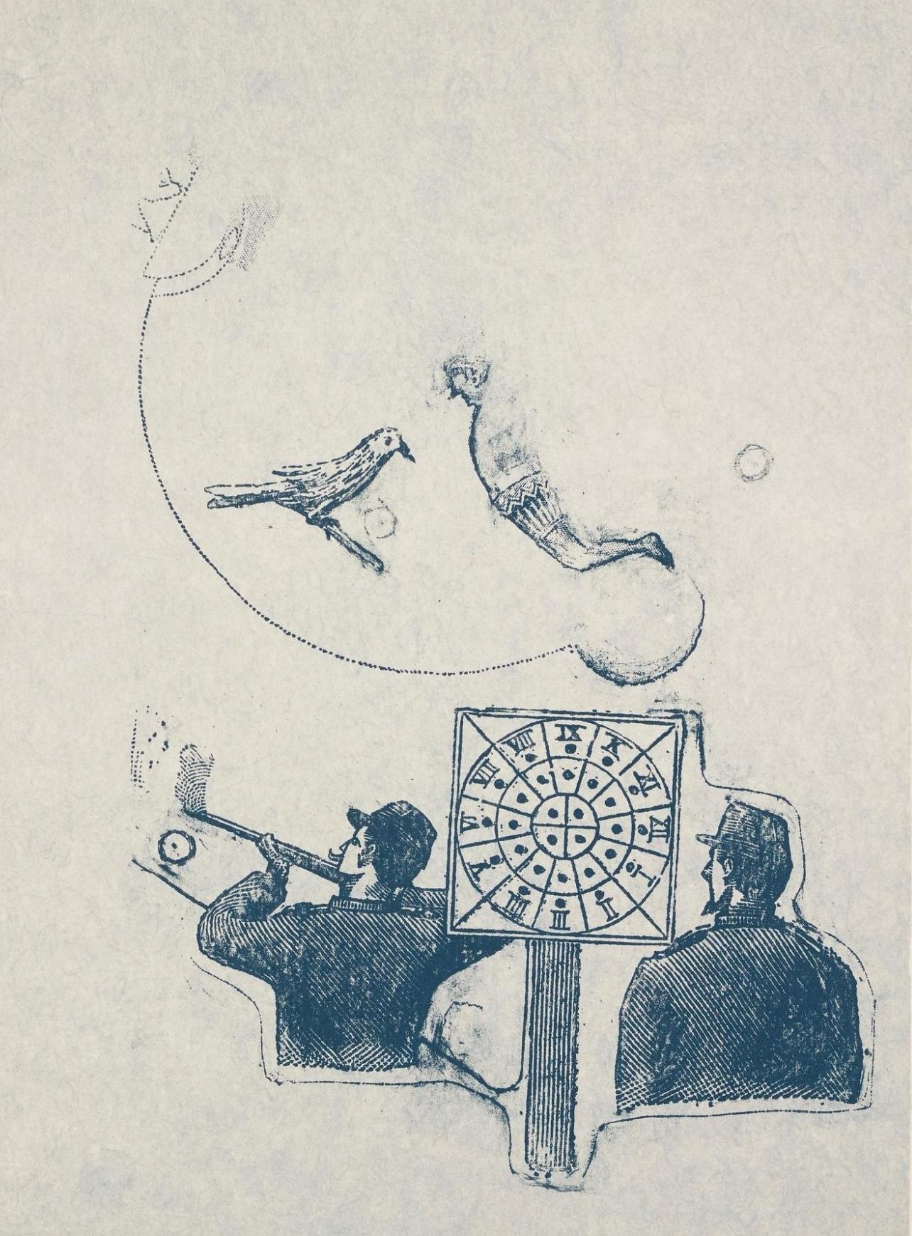 Lithograph on vélin d'Arches paper. Unsigned and unnumbered, as issued. Good condition. Notes: From the folio, La Ballade du Soldat, 34 Lithographies Originales de Max Ernst, 1972. Published by manus presse, Stuttgart; printed by Pierre Chave,