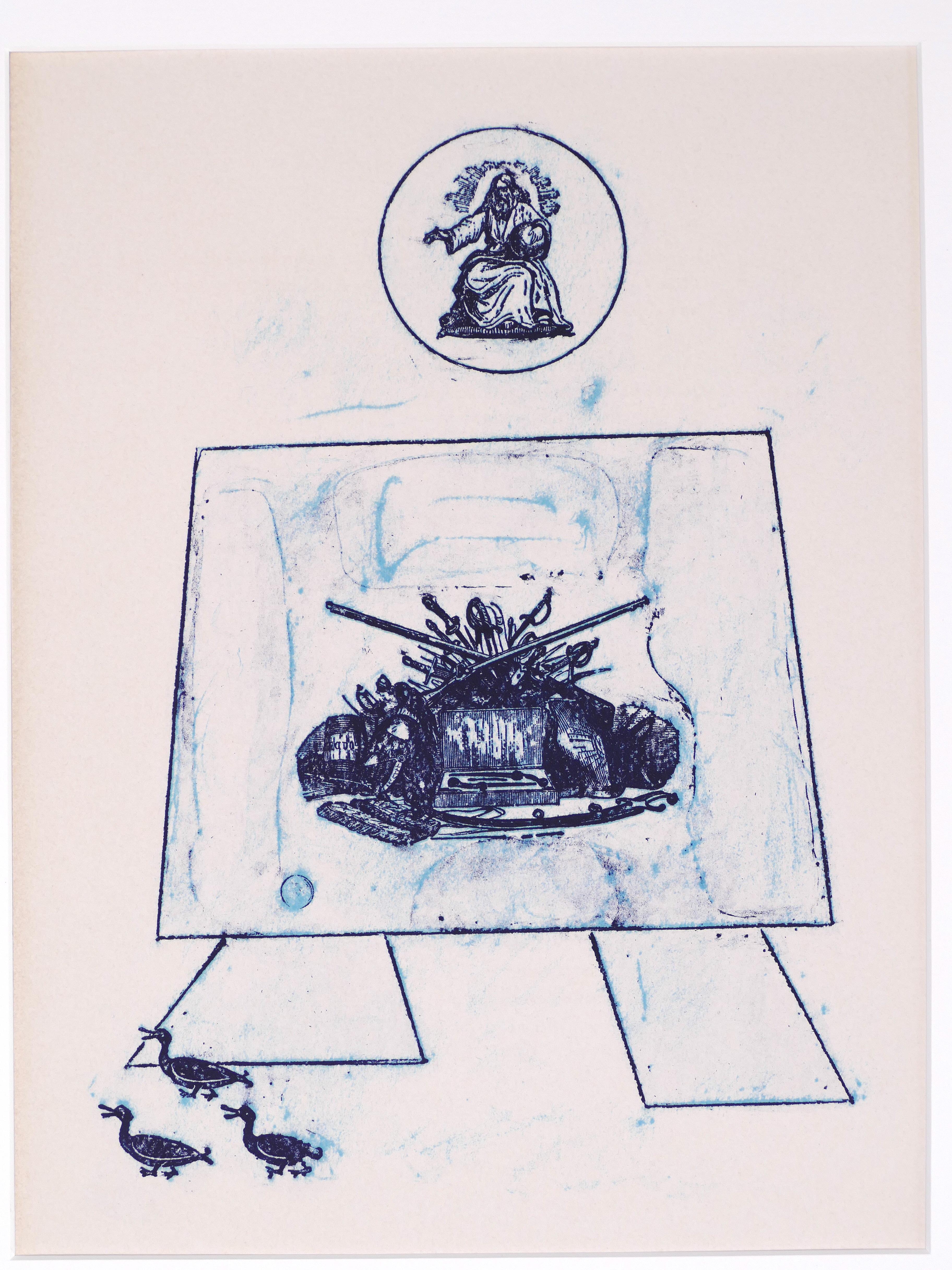 Dance of Soldiers - Original Lithograph by Max Ernst - 1972 3