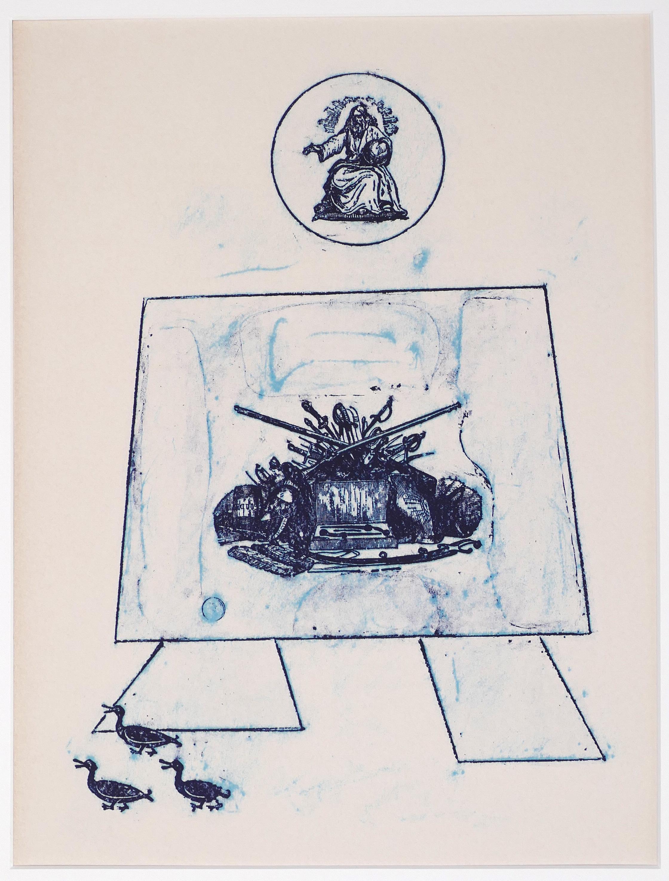 Dance of Soldiers (Original title "Ballade des Soldaten") is an original work realized in 1972 by Max Ernst (1891 - 1976).

Original Lithograph on paper. 

Excellent conditions. 

Beautiful lithograph in a few colors depicting a surrealist