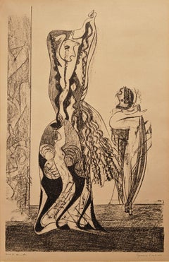 "Danseuses" Max Ernst, Dancer, Artist's Proof Lithograph Surrealist Figure