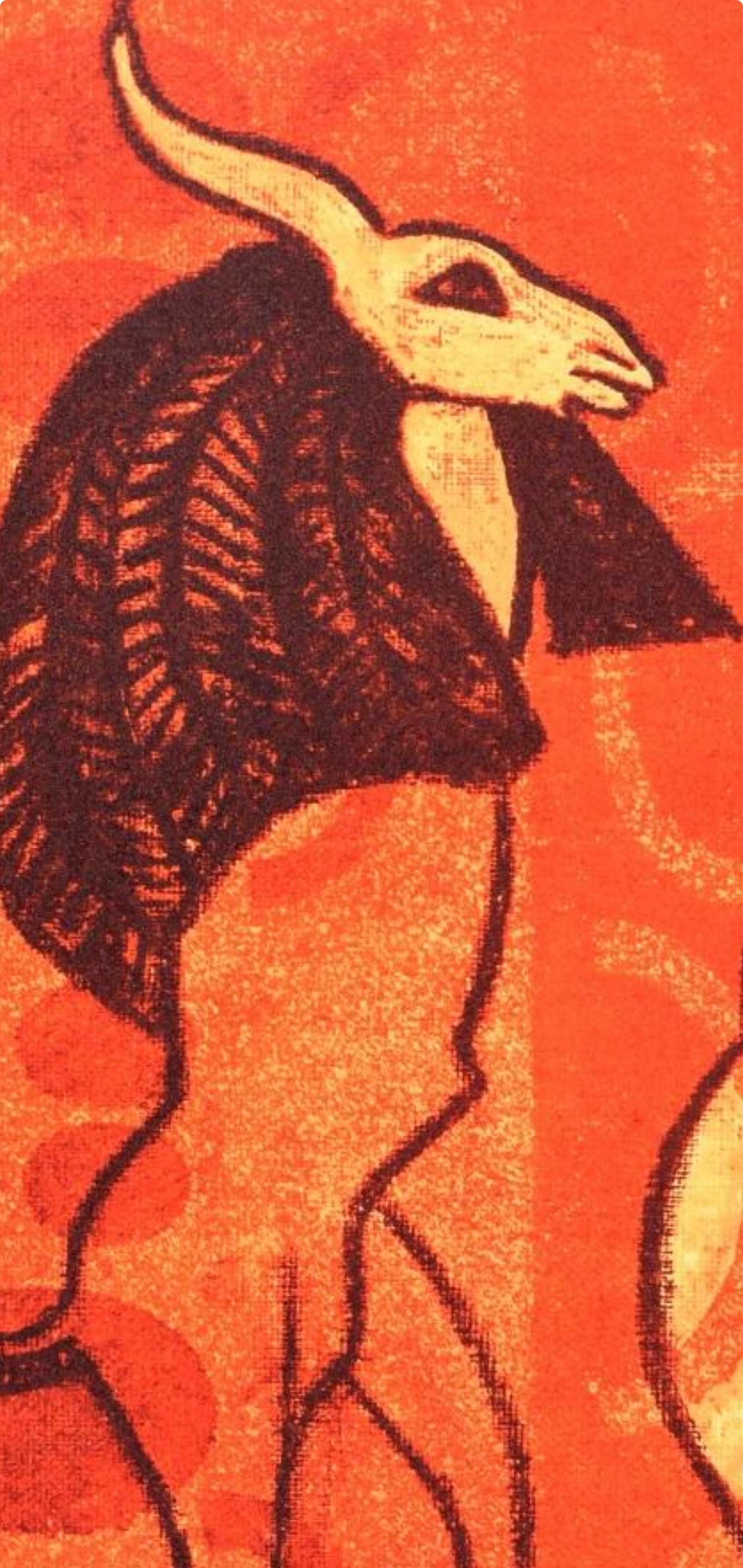 Ernst, Composition, Judith, Tragödie in drei Akten (after) - Red Abstract Print by Max Ernst