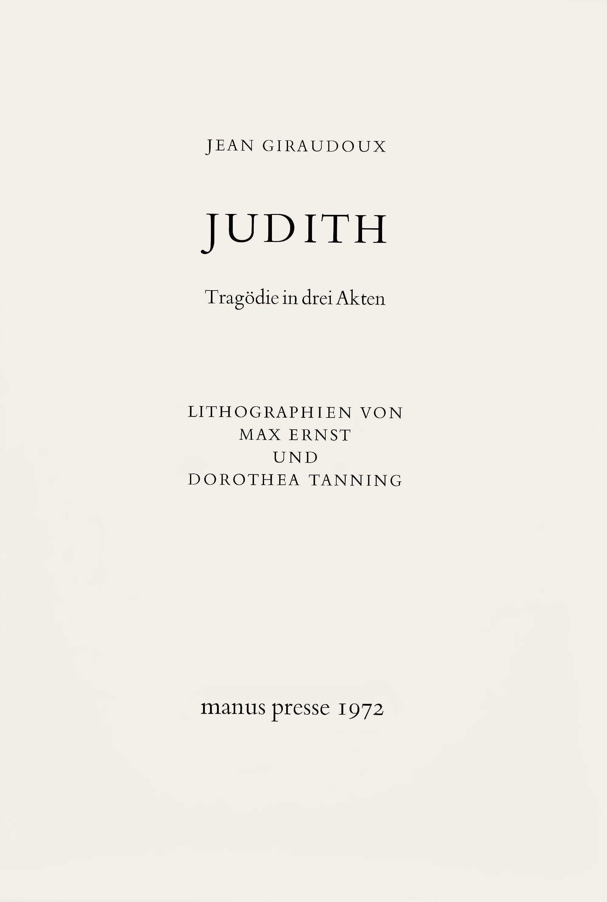 Ernst, Composition, Judith, Tragödie in drei Akten (after) For Sale 2