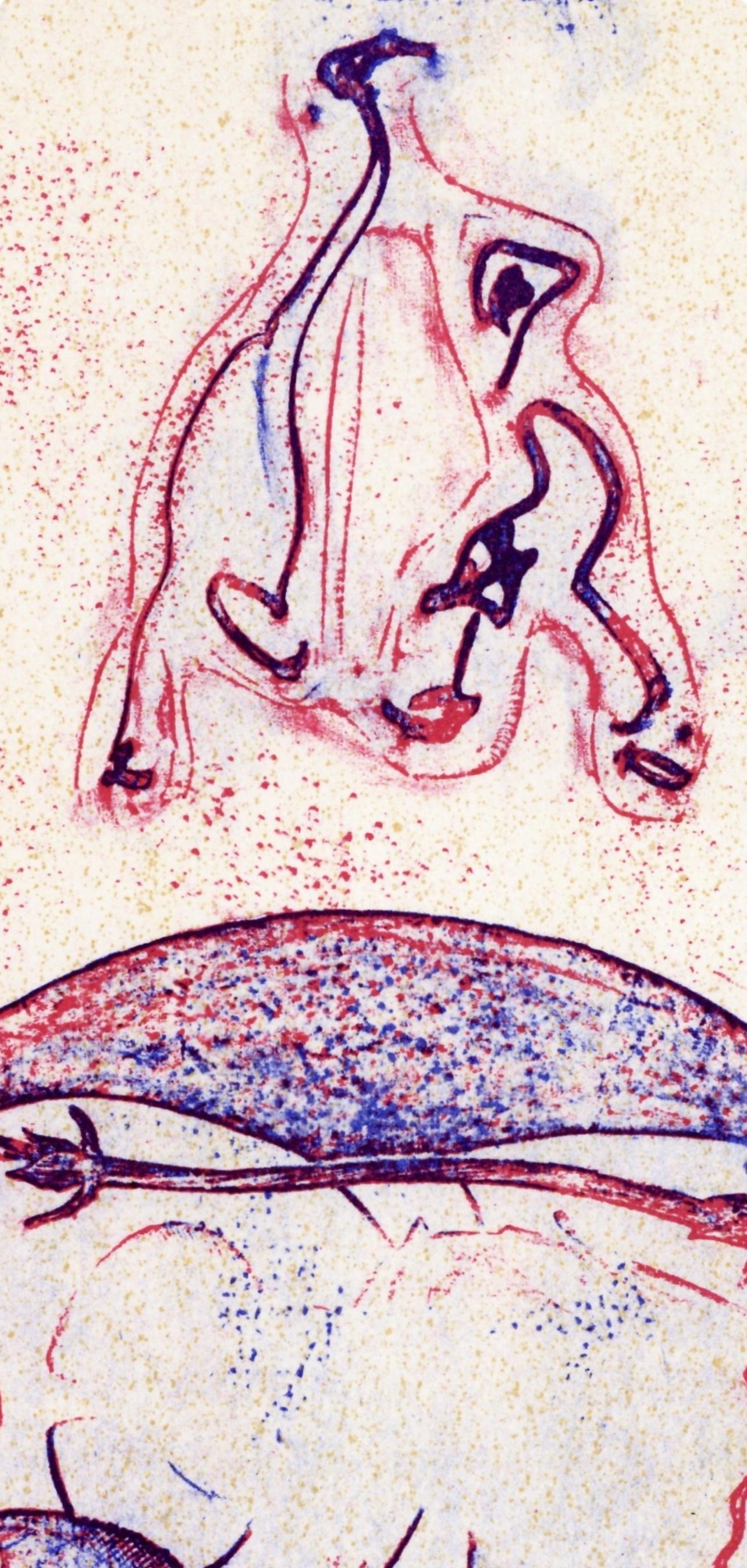 Ernst, Composition (Spies/Leppien 202D), XXe Siècle (après) - Beige Figurative Print par Max Ernst