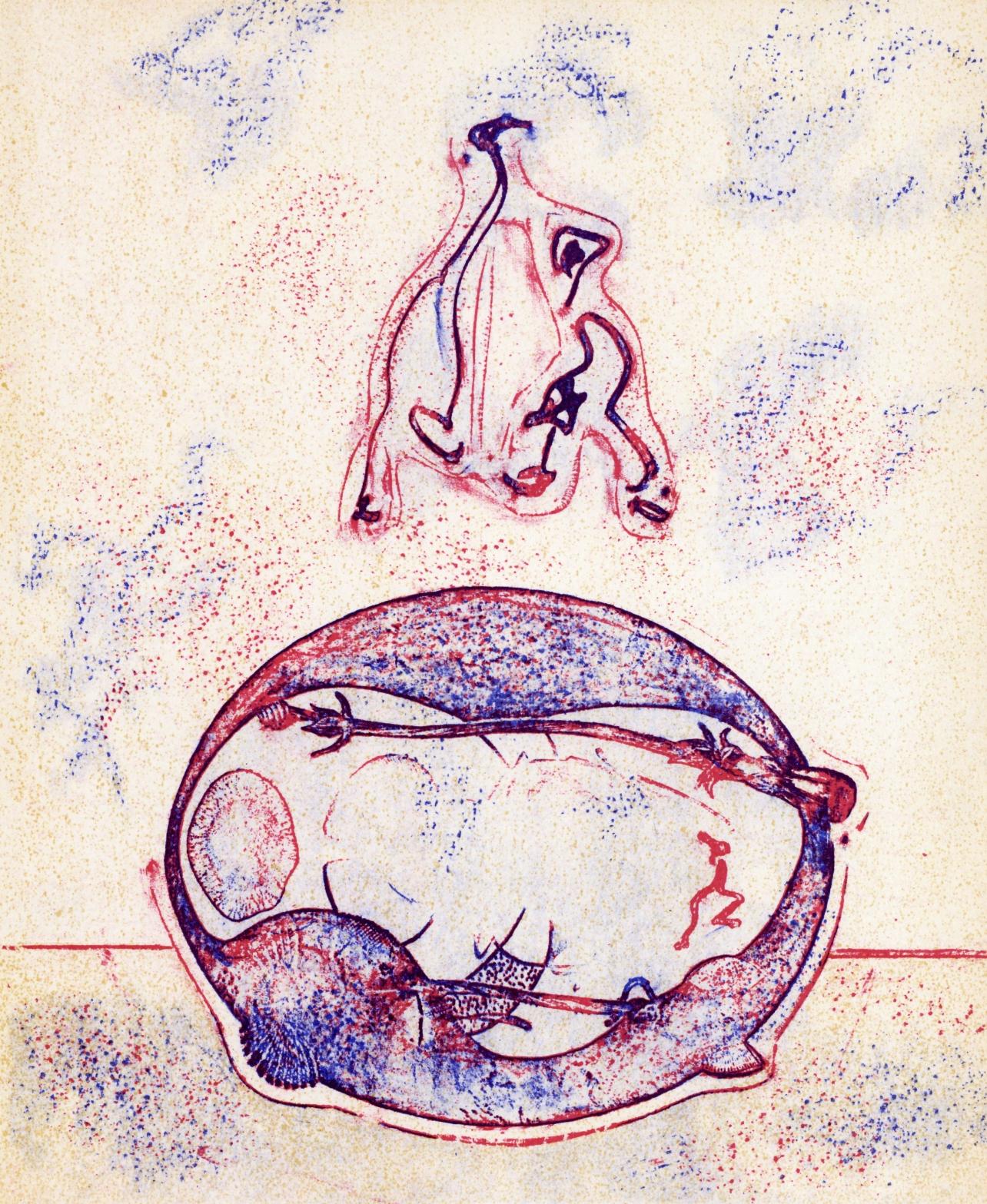 Figurative Print Max Ernst - Ernst, Composition (Spies/Leppien 202D), XXe Siècle (après)