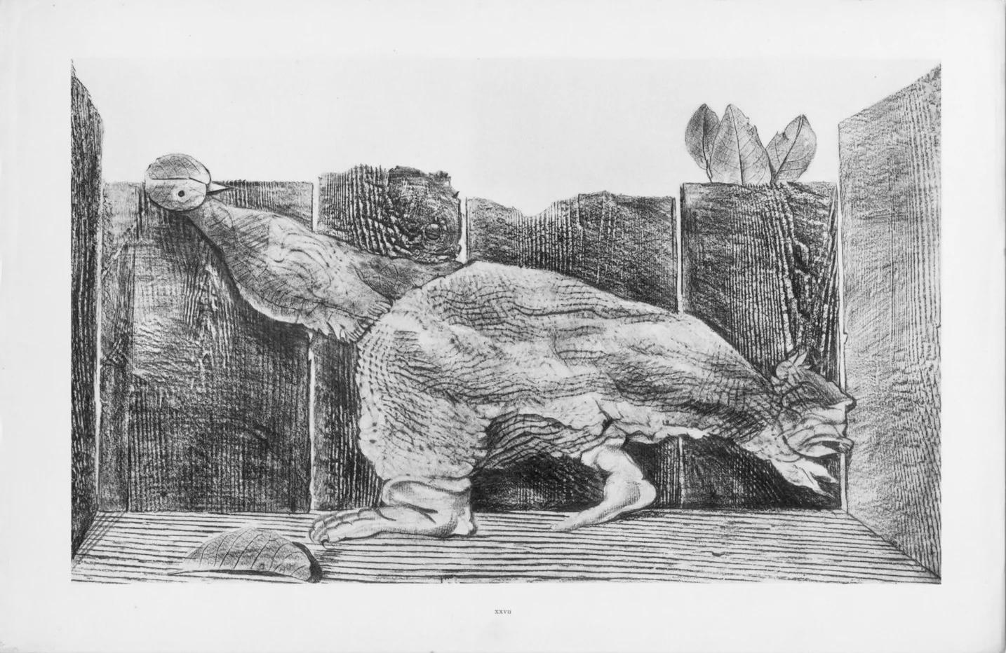 Ernst, Composition (Spies/Leppien 222), Histoire Naturelle (after) - Gray Landscape Print by Max Ernst