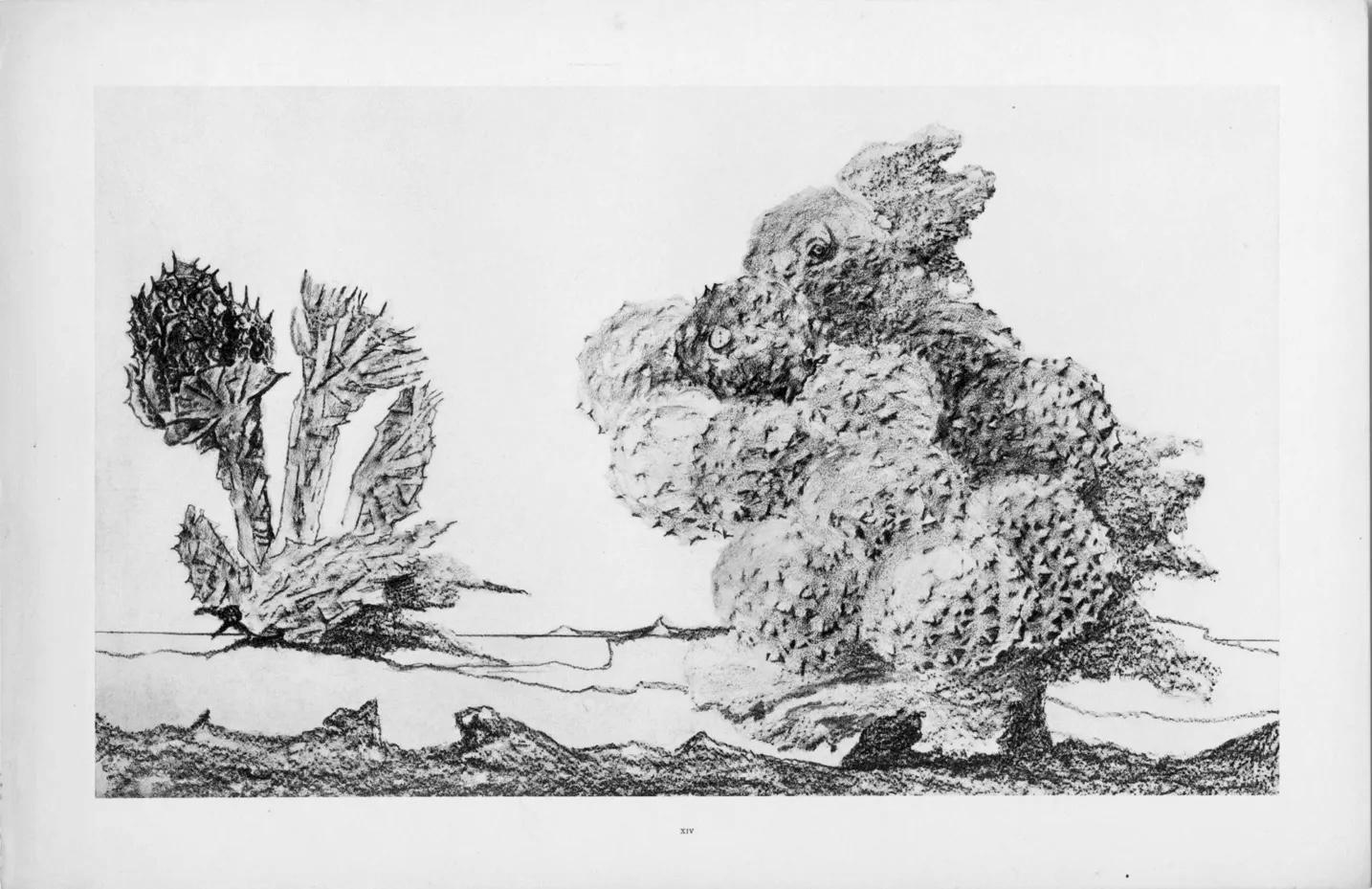 Ernst, Composition (Spies/Leppien 222), Histoire Naturelle (after) - Gray Figurative Print by Max Ernst