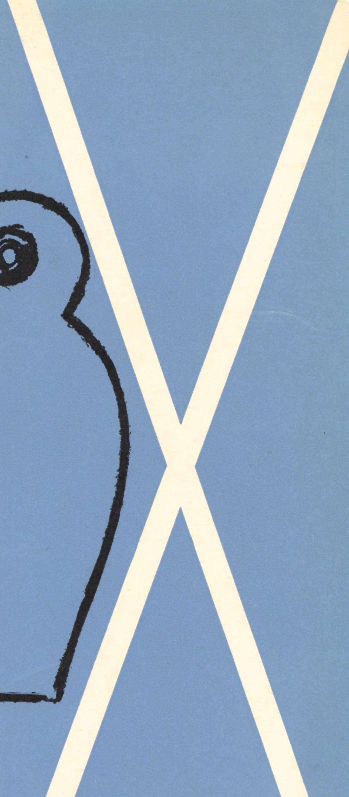 Ernst, Composition, XXe Siècle (after) - Blue Figurative Print by Max Ernst