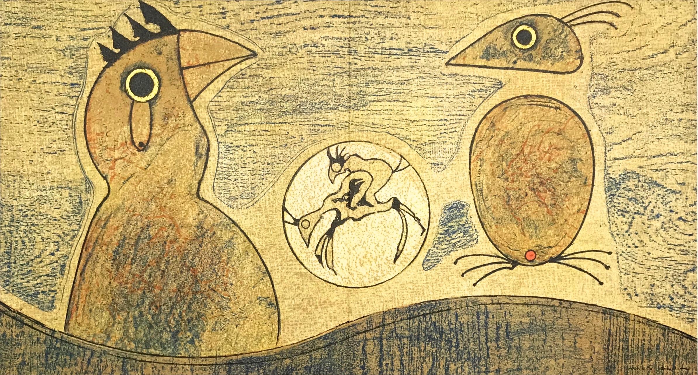 Figurative Print Max Ernst - Ernst, Deux Oiseaux (Spies/Leppien 438) (après)