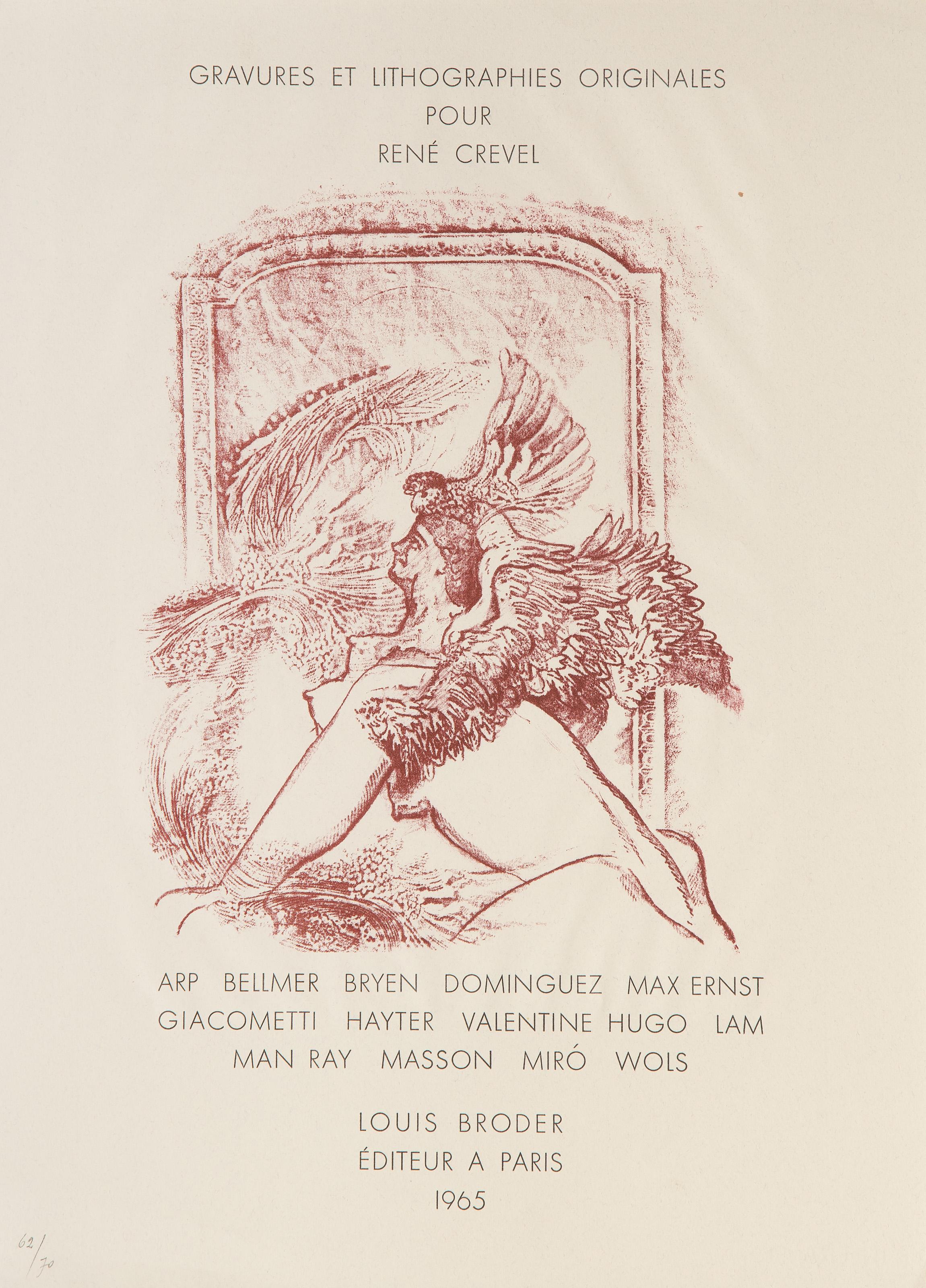  Max Ernst, alemán (1891 - 1976) -  Cartel de exposición colectiva, Año: 1965, Medio: Cartel litografía sobre MBM Arches, numerado a lápiz abajo a la izquierda, Edición: 62/70, Tamaño: 42,55 x 30,48 cm (16,75 x 12 pulg.), Editor: Louis Broder