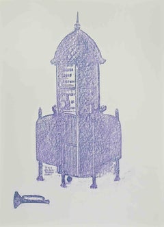 Le cathédrale - Lithographie de Max Ernst - 1972