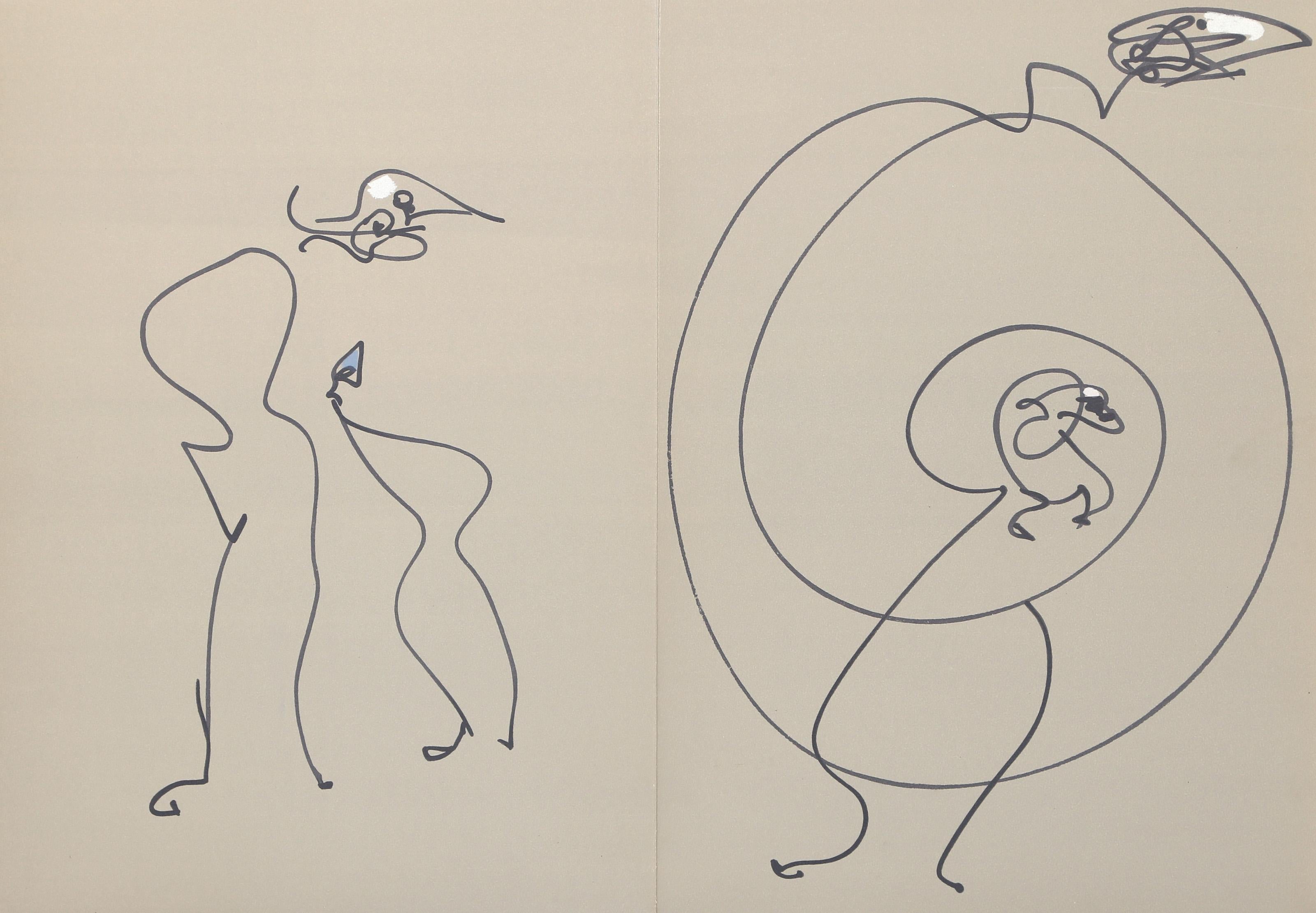 Les Chiens Ont Soif II, Surrealist Lithograph by Max Ernst