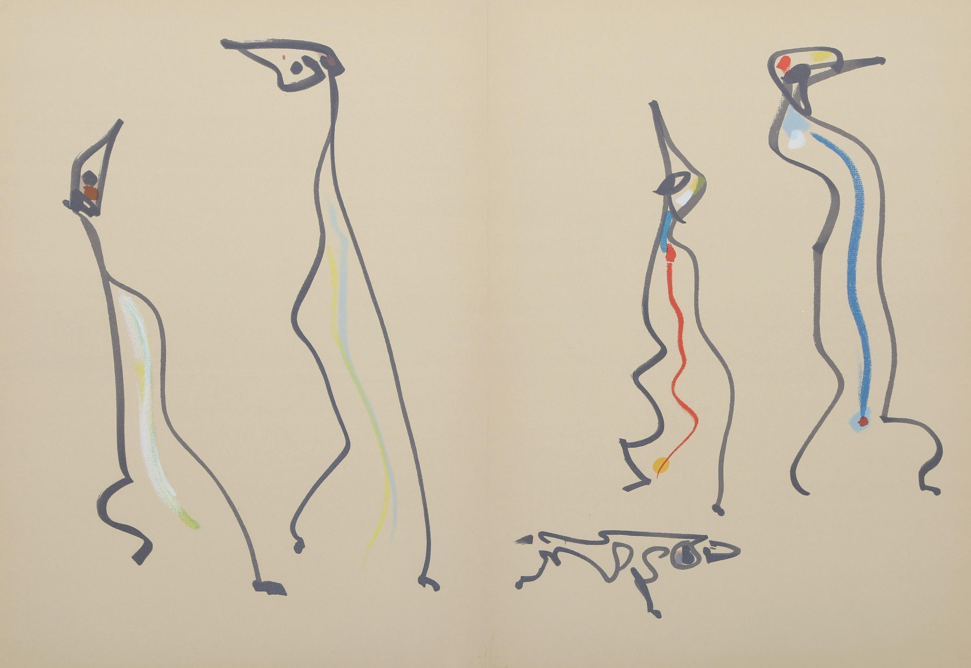 Les Chiens Ont Soif IX, lithographie surréaliste de Max Ernst