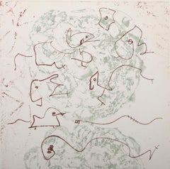 Les Chiens Ont Soif, Surrealist Color Etching by Max Ernst