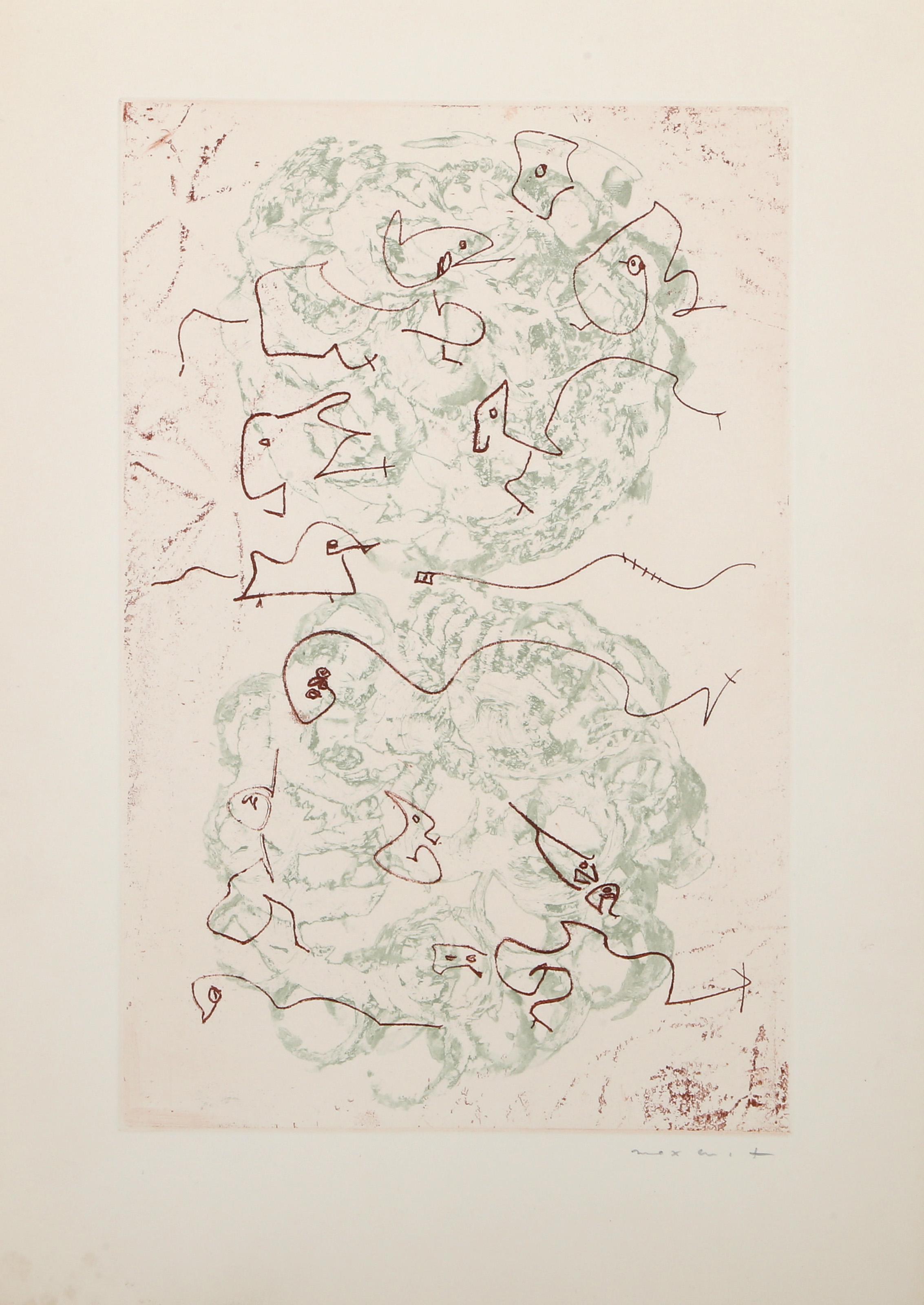 Les Chiens Ont Soif, Surrealistische Farbradierung von Max Ernst im Angebot 2