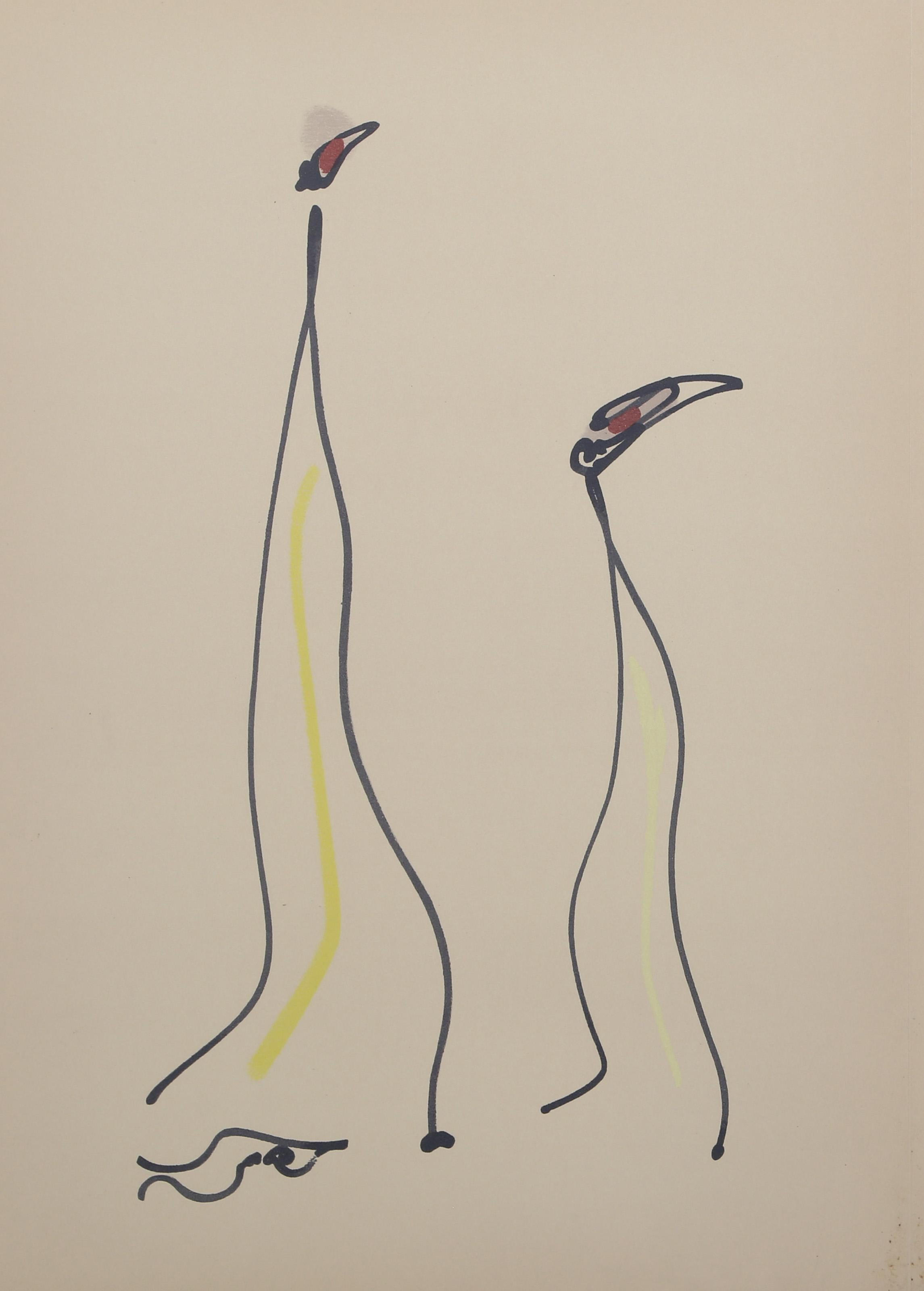 Les Chiens Ont Soif V, Surrealist Lithograph by Max Ernst For Sale 1