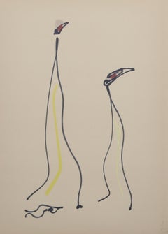 Les Chiens Ont Soif V, Surrealistische Lithographie von Max Ernst