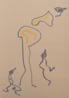 Les Chiens Ont Soif VI, Surrealistische Lithographie von Max Ernst