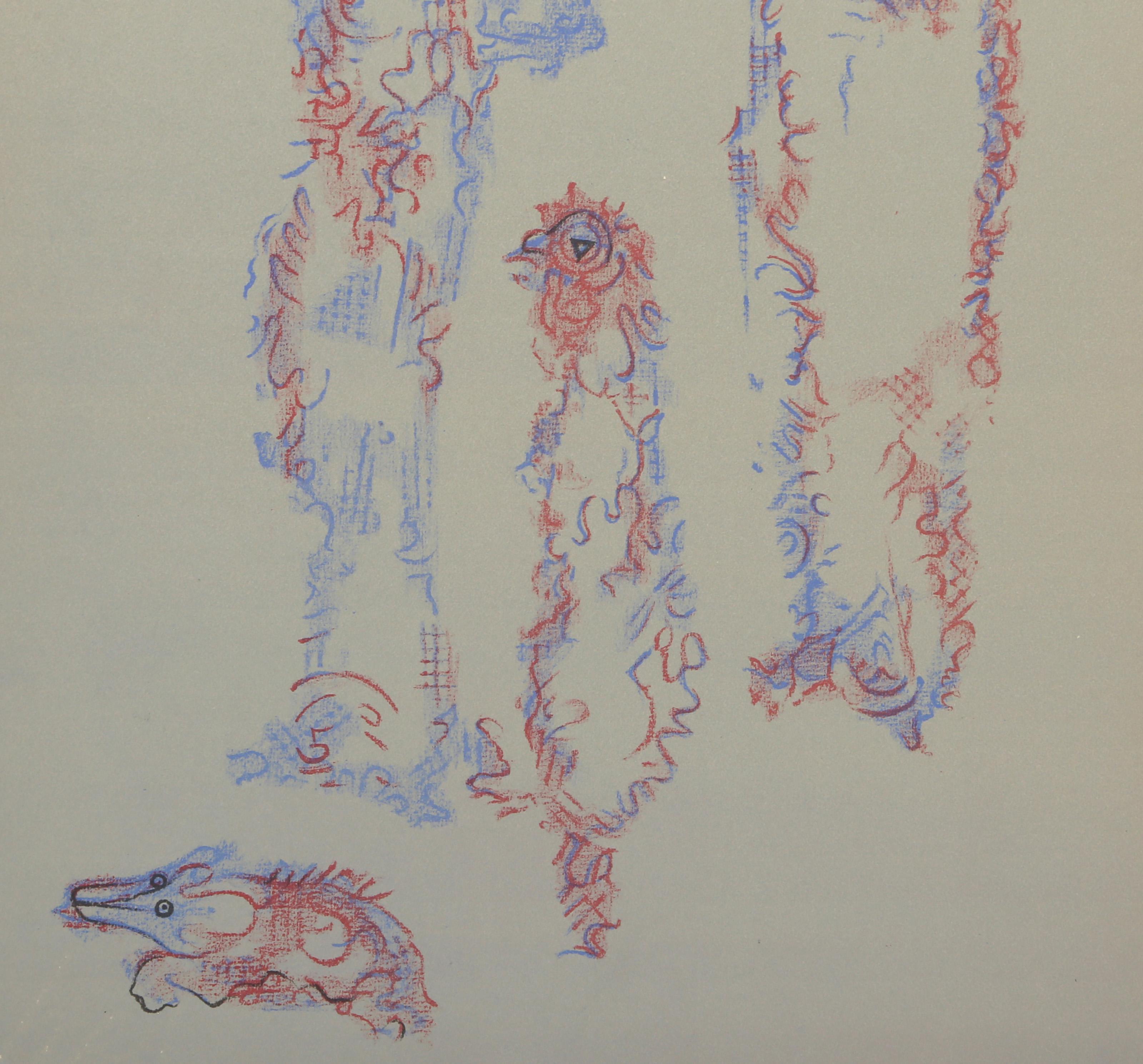 Les Chiens Ont Soif VII, Surrealist Lithograph by Max Ernst For Sale 1