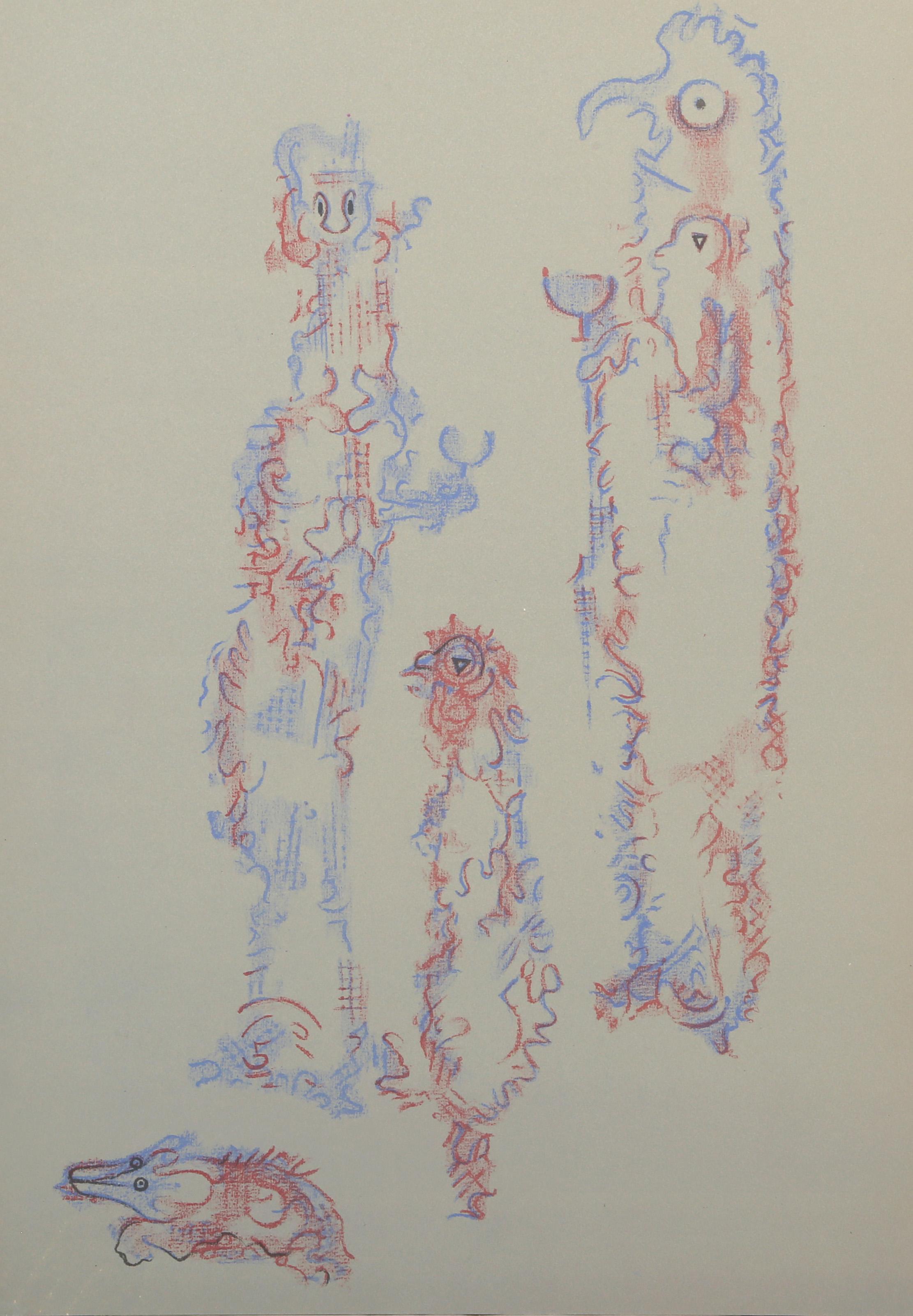 Les Chiens Ont Soif VII, Surrealist Lithograph by Max Ernst For Sale 2