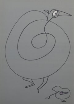 Les Chiens Ont Soif X, Surrealistische Lithographie von Max Ernst