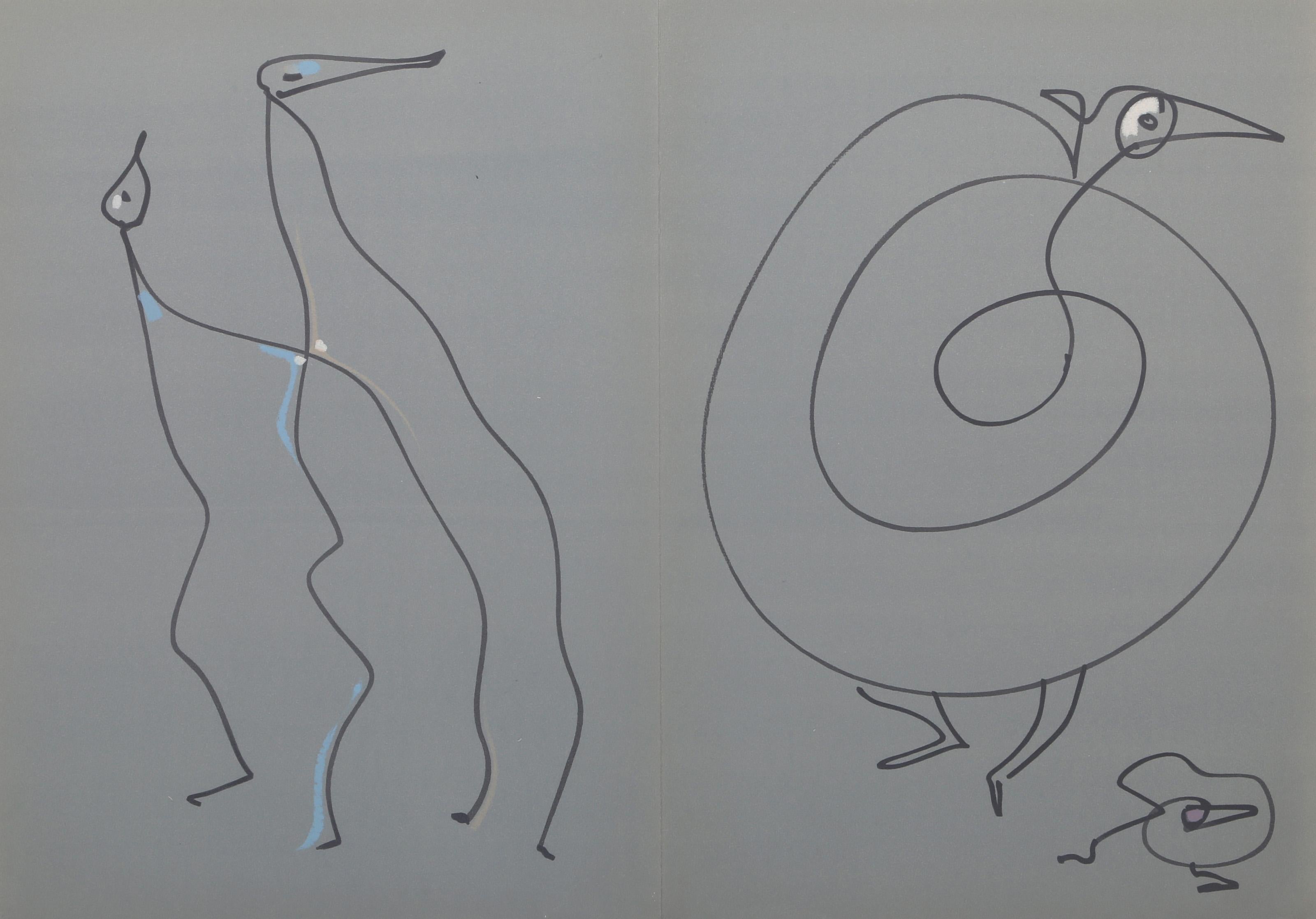 Les Chiens Ont Soif X, lithographie surréaliste de Max Ernst