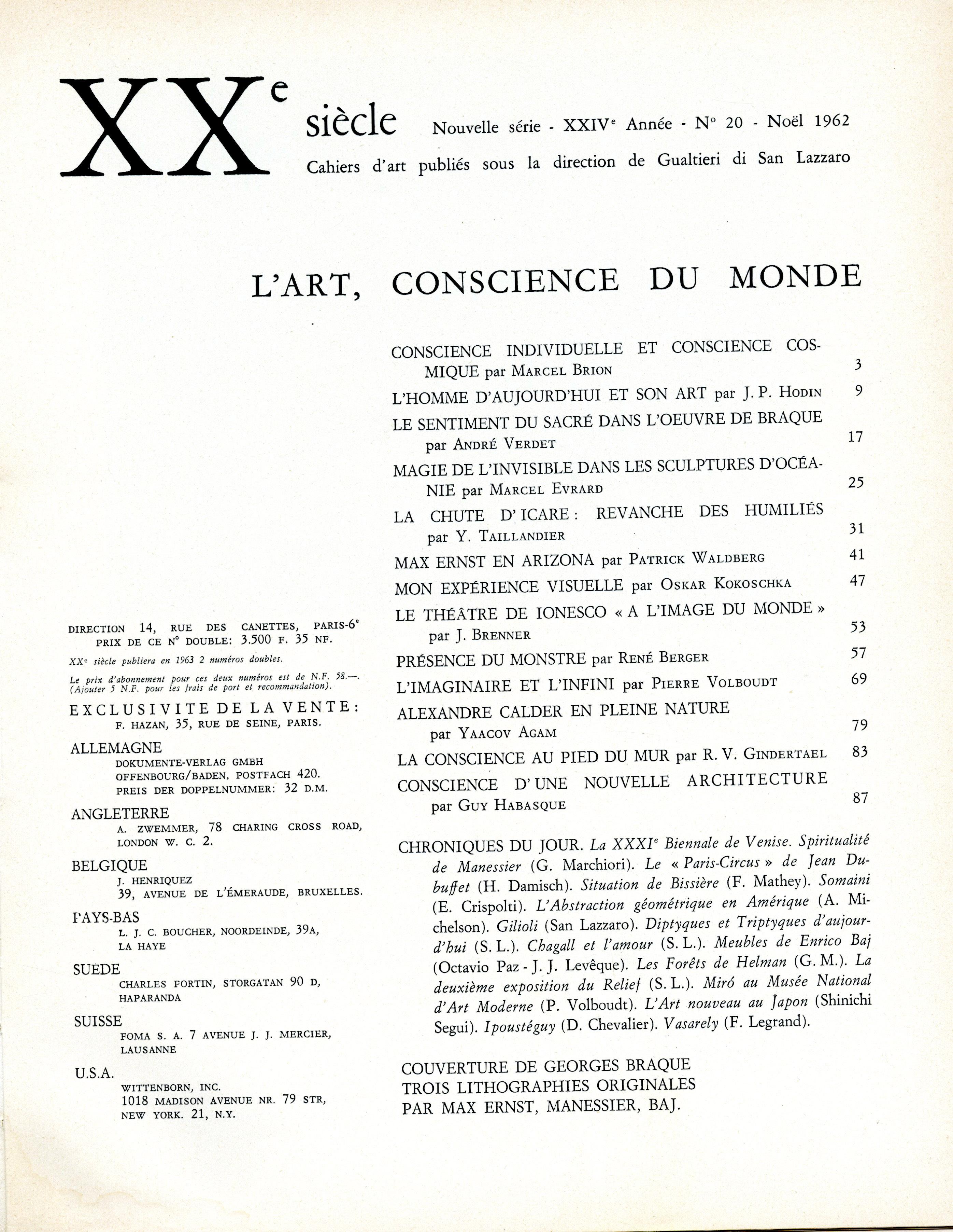 Originallithographie für das XXe Siecle, Nr. 20 im Angebot 1