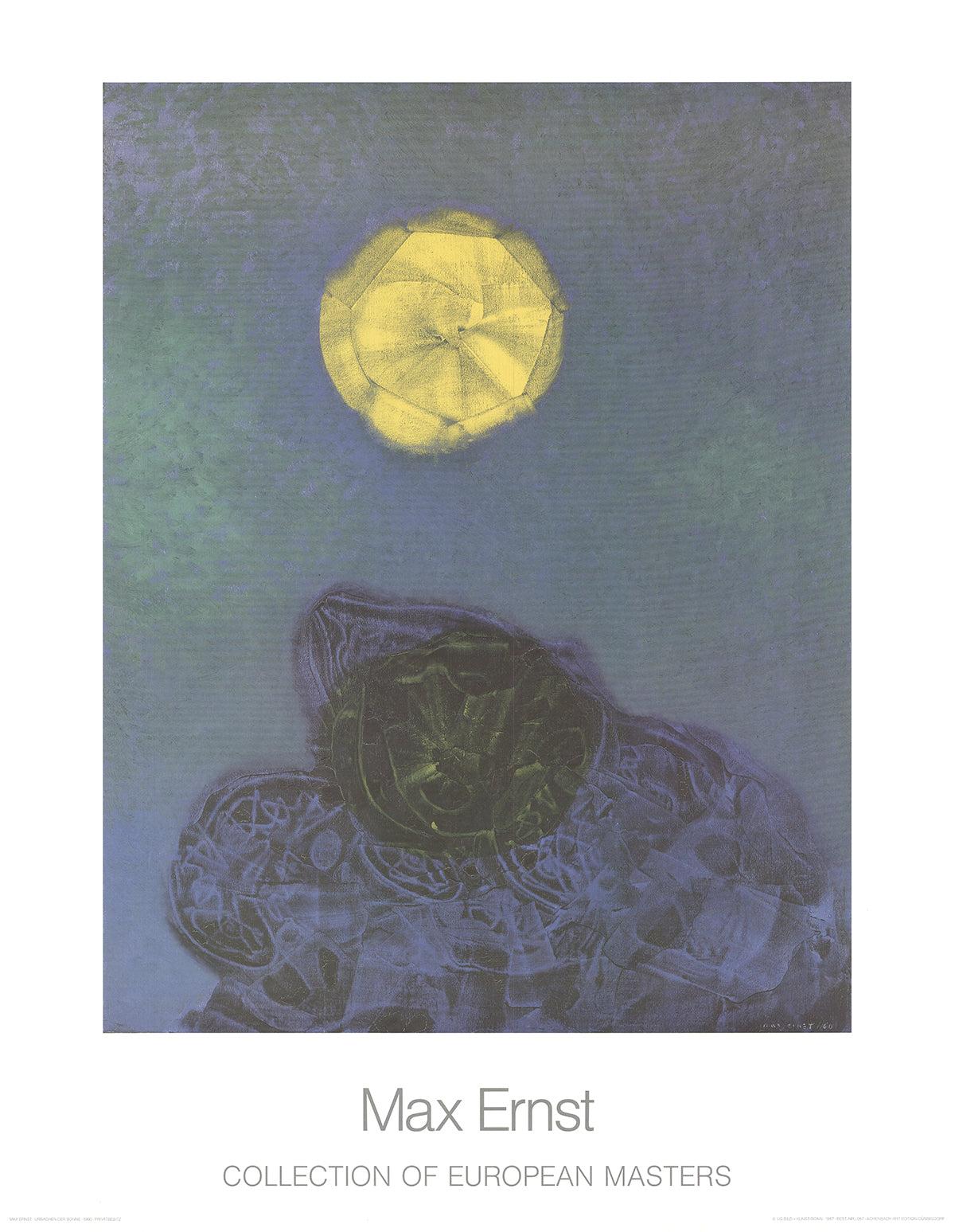Dieses seltene Ausstellungsplakat zeigt Max Ernsts "Ursachen", das Teil der renommierten Reihe "Collection of European Masters" ist, die von Achenbach Editions für die Kunstsammlung Nordrhein-Westfalen in Düsseldorf herausgegeben wird.

Max Ernst,