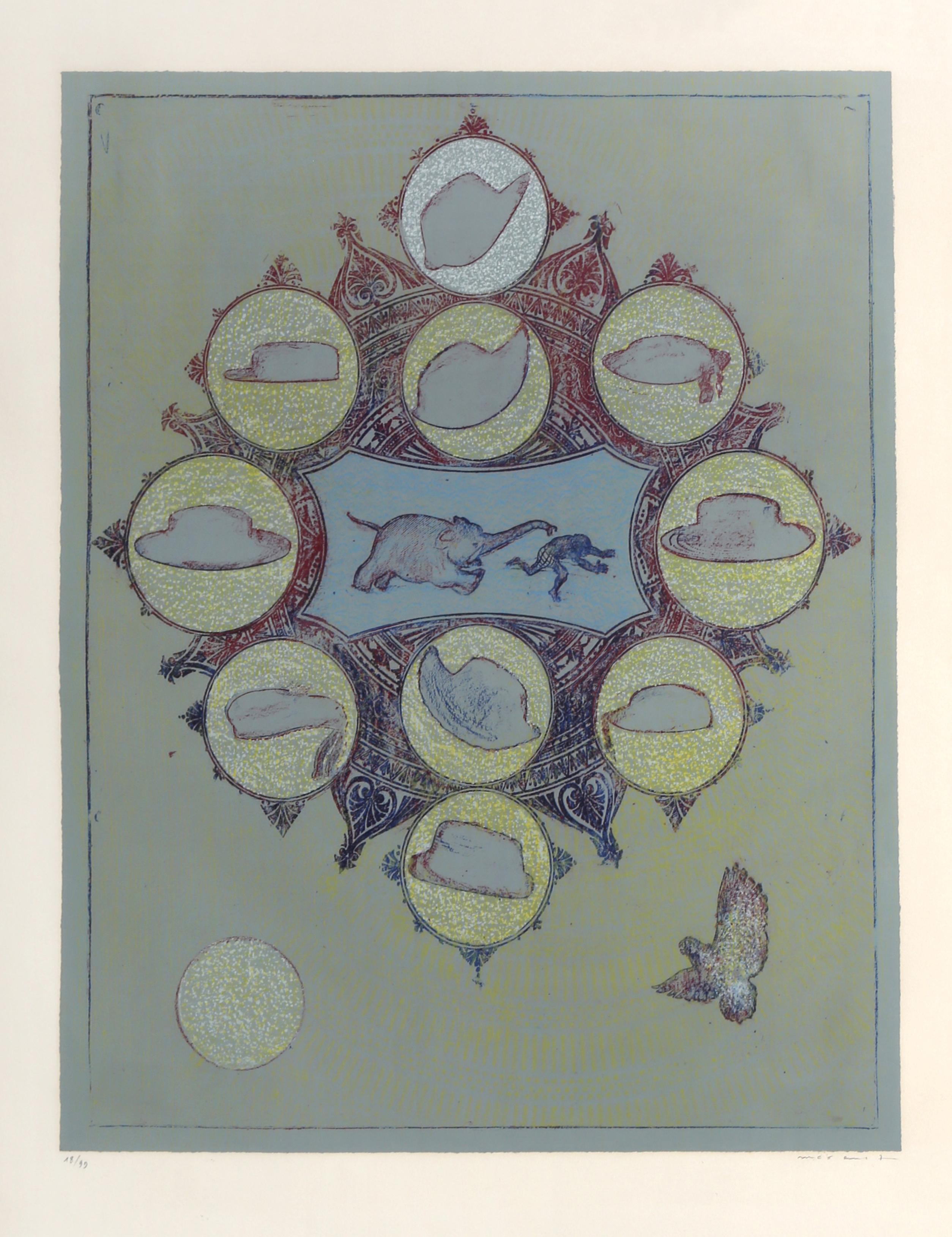 Animal Print de Max Ernst - Mono Perseguido por un Elefante por un Vuelo de Sombrero