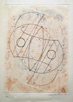Obliques - pointe sèche de Max Ernst - 1967
