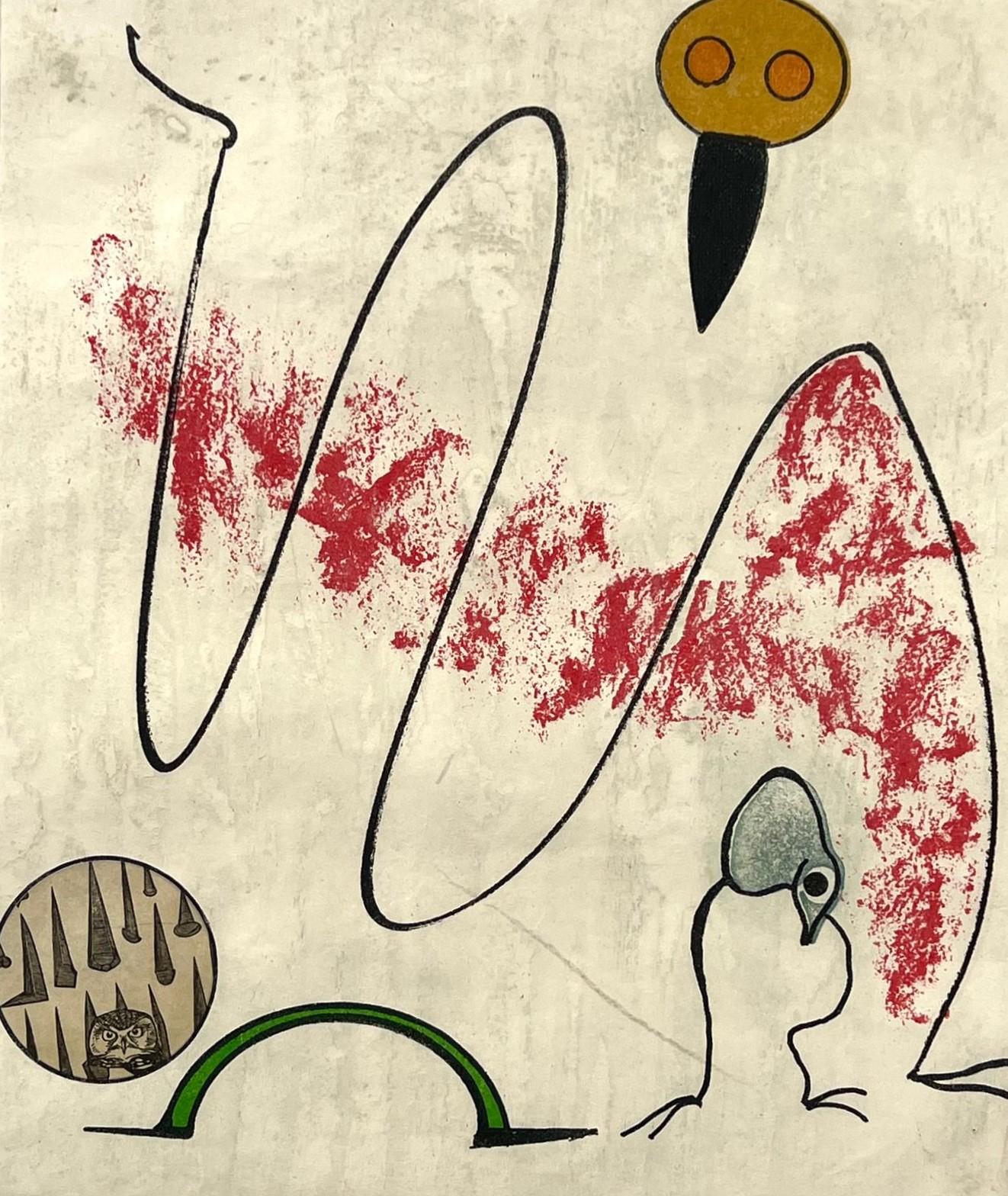 Oiseaux en péril - Abstract Print by Max Ernst