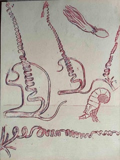 Rosa Komposition - Lithographie von Max Ernst - 1974