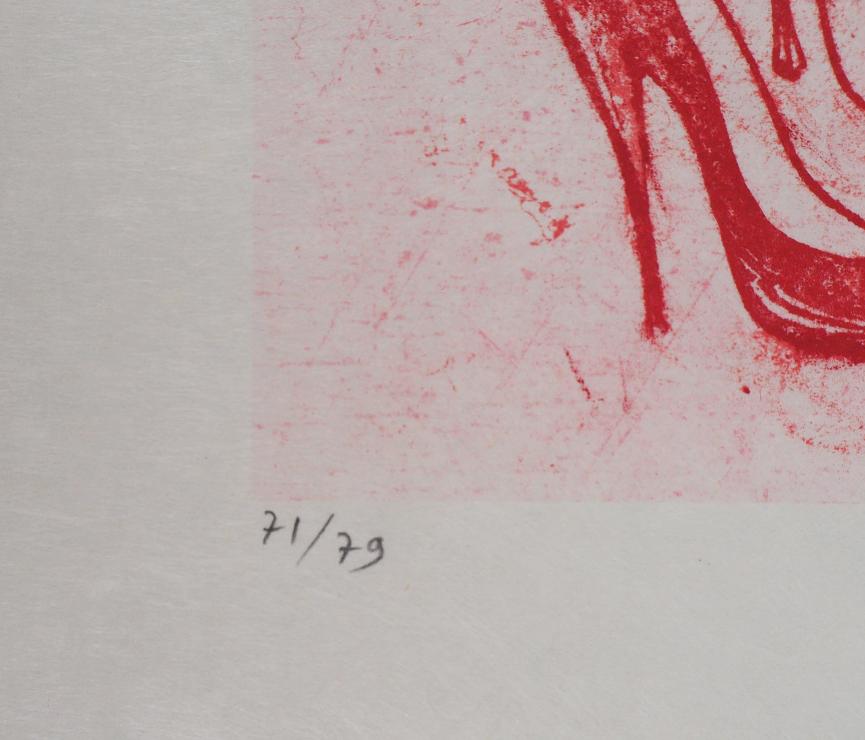 Pink Heel Shoes - Original Lithograph, Handsigned - Limited 79 copies (Surrealismus), Print, von Max Ernst