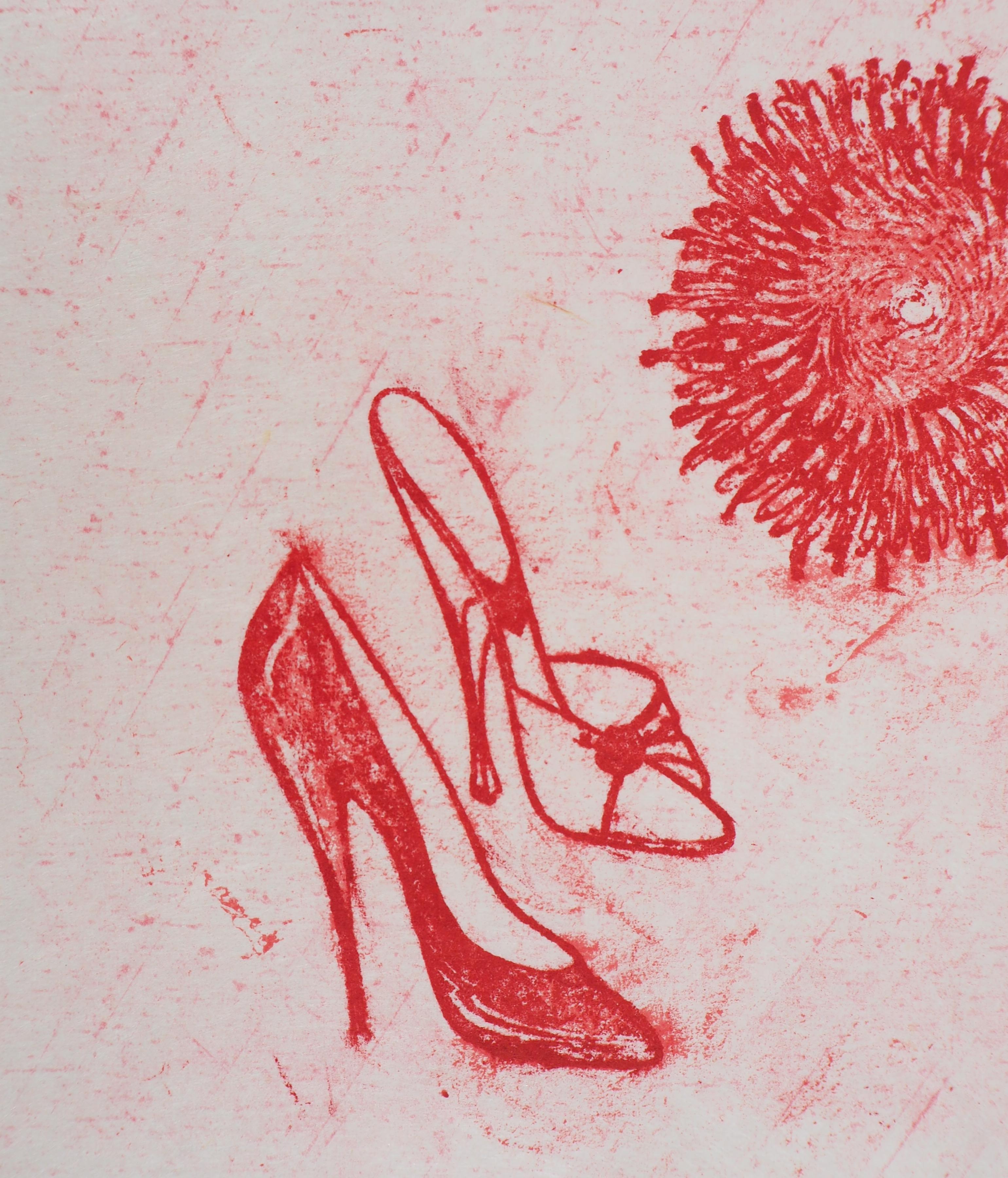 Max ERNST (1891-1976)
Pink heels, 1972

Original lithograph
Handsigned in pencil by the artist
Numbered / 79 copies
On Japan paper, size 38.5 x 28.5 cm (c. 15.2 x 11.2 inches)

Excellent condition