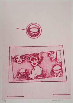 Pink Women - Original Lithograph Handsigned and limited 79 copies - Mourlot 1972