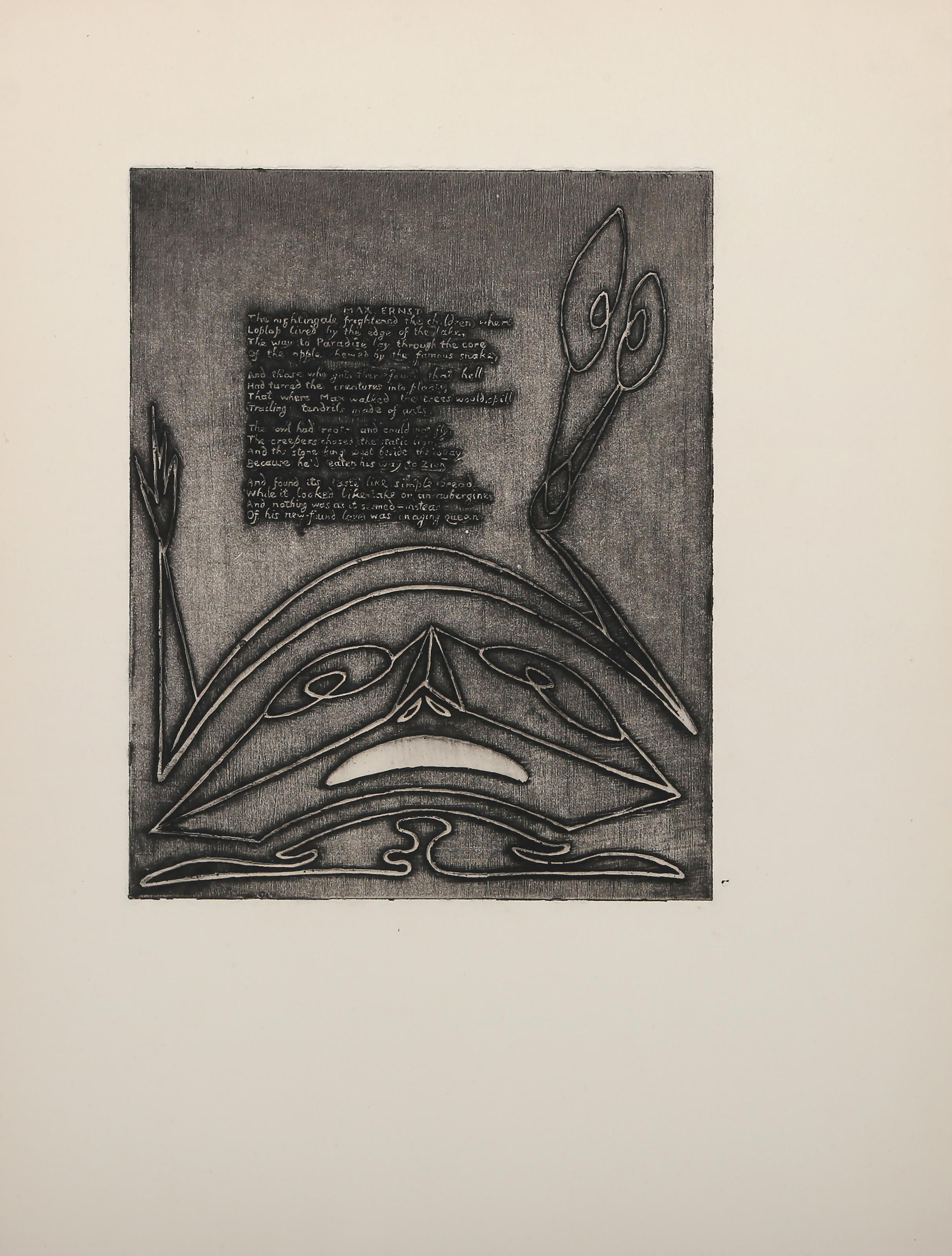 Ruthven Todd Poem, Modern Etching by Max Ernst 1