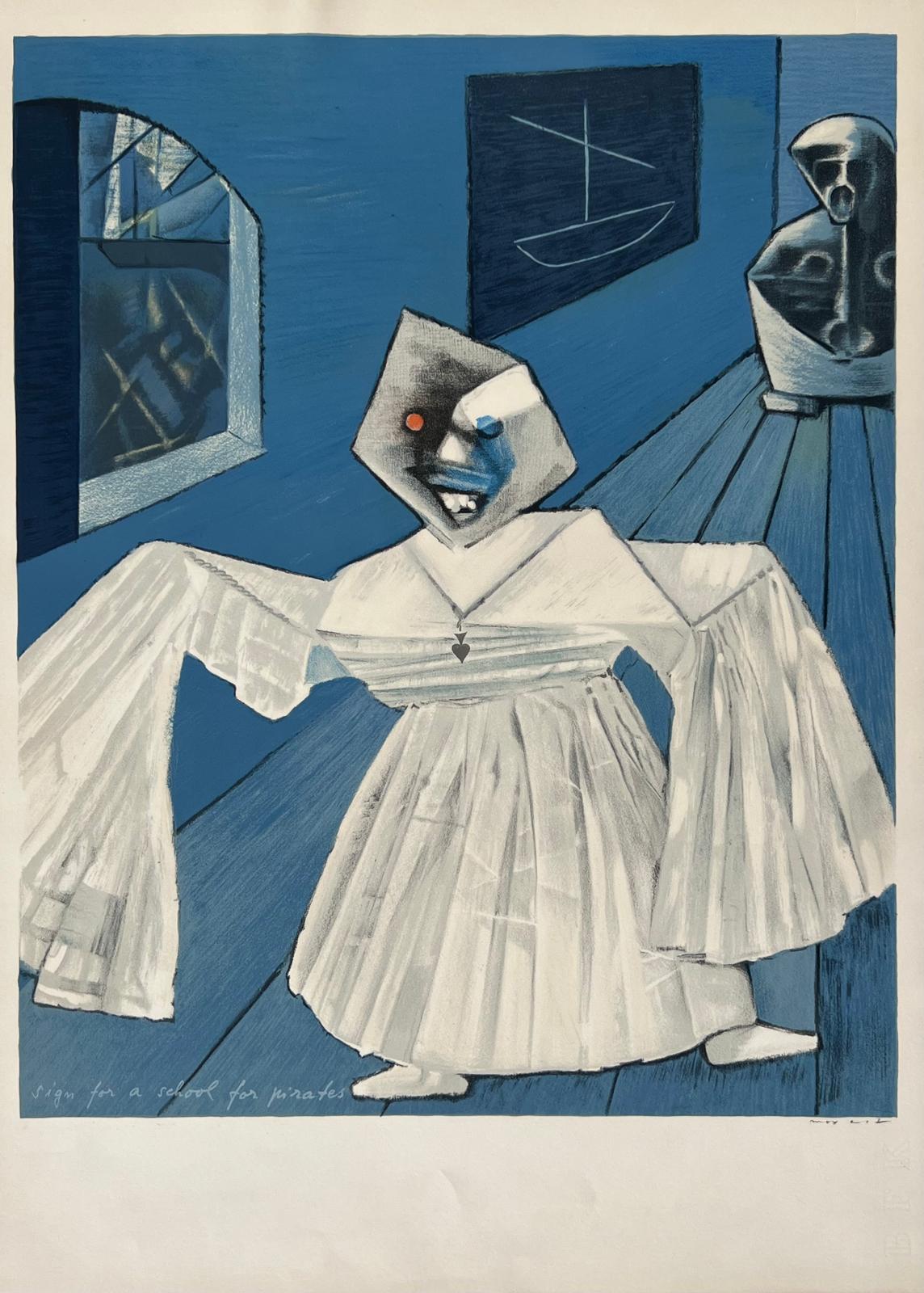 Max Ernst Abstract Print - Sign for a School for Pirates