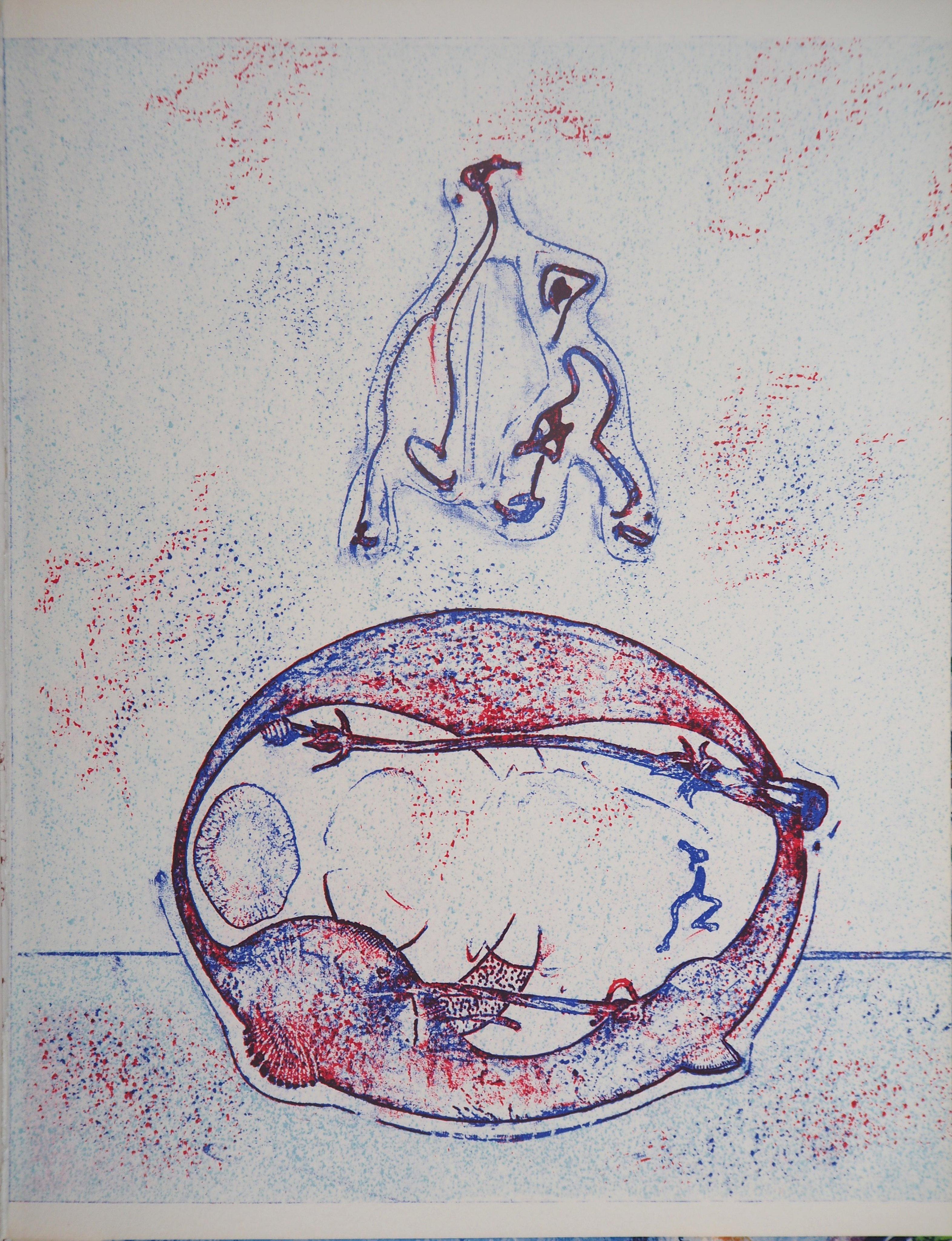 Animal Print Max Ernst - Composition surréaliste - Lithographie originale (Leppien/Spies n°202B), 1971