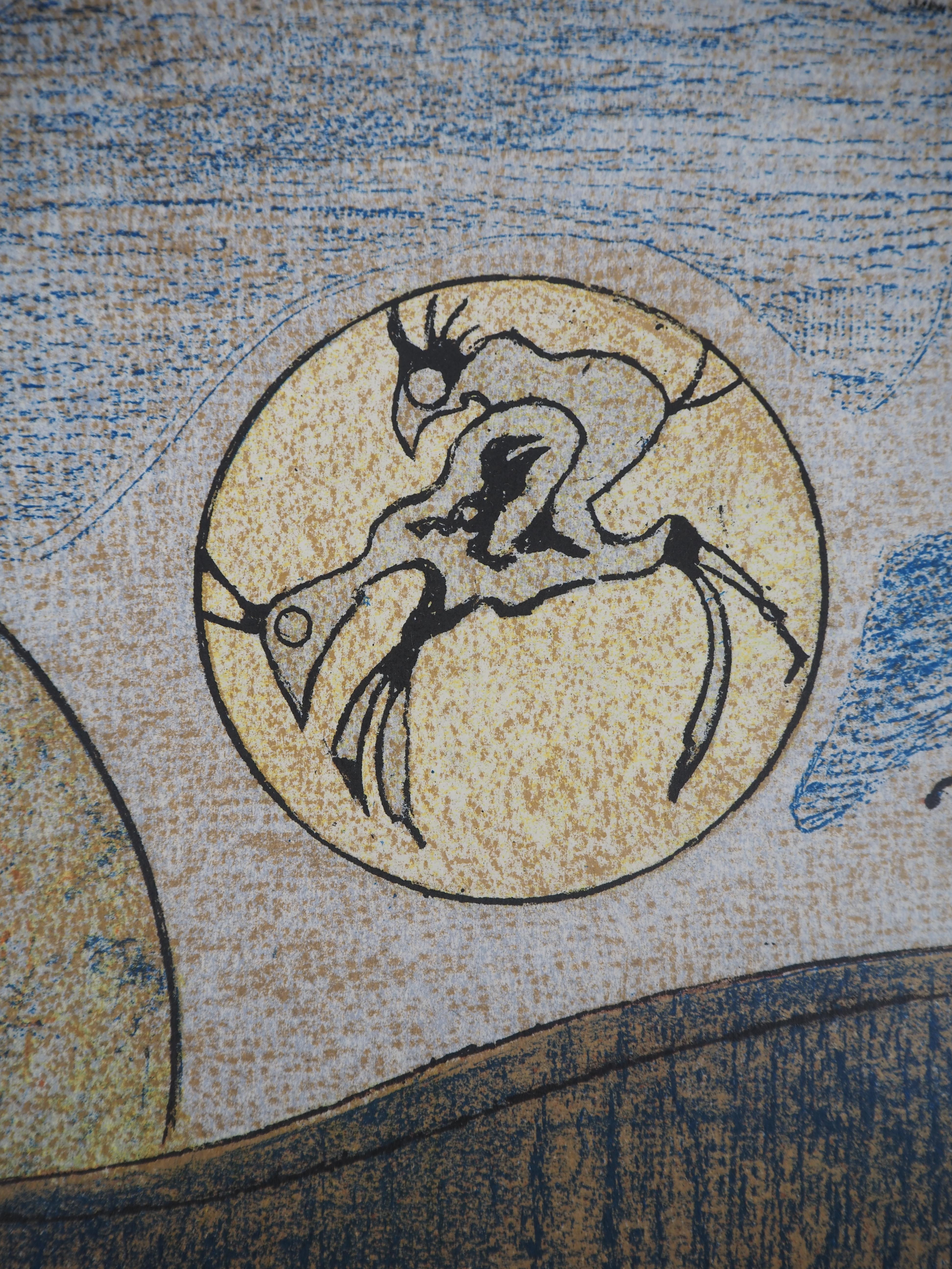 Max Ernst (1891-1976)
Rêve surréaliste : couple de coqs, 1970

Lithographie originale en couleur 
Signature imprimée dans la plaque
Sur vélin d'Arches 33.5 × 61 cm (c. 13 x 24 in)

RÉFÉRENCES : Catalogue raisonné 