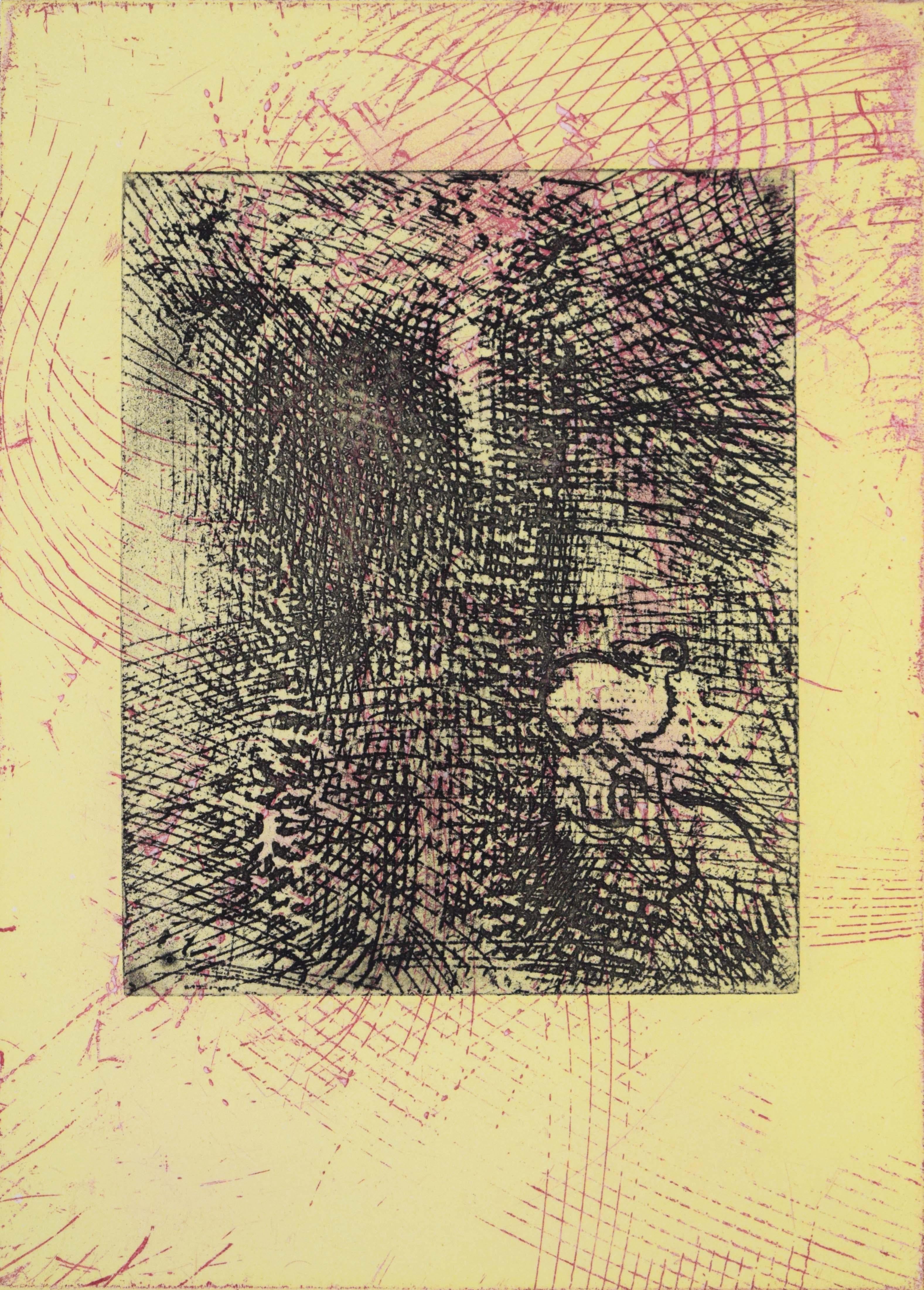 Print Max Ernst - Texts et lettres - gravure surréaliste allemande