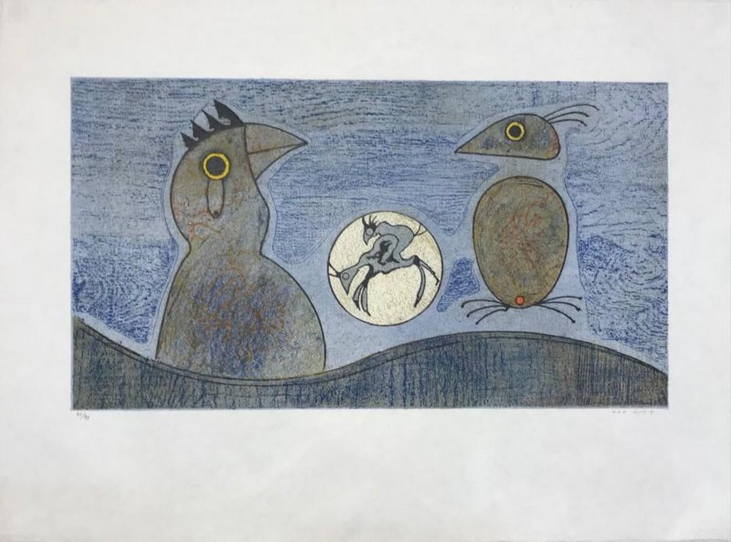 Max Ernst Abstract Print - Two birds 