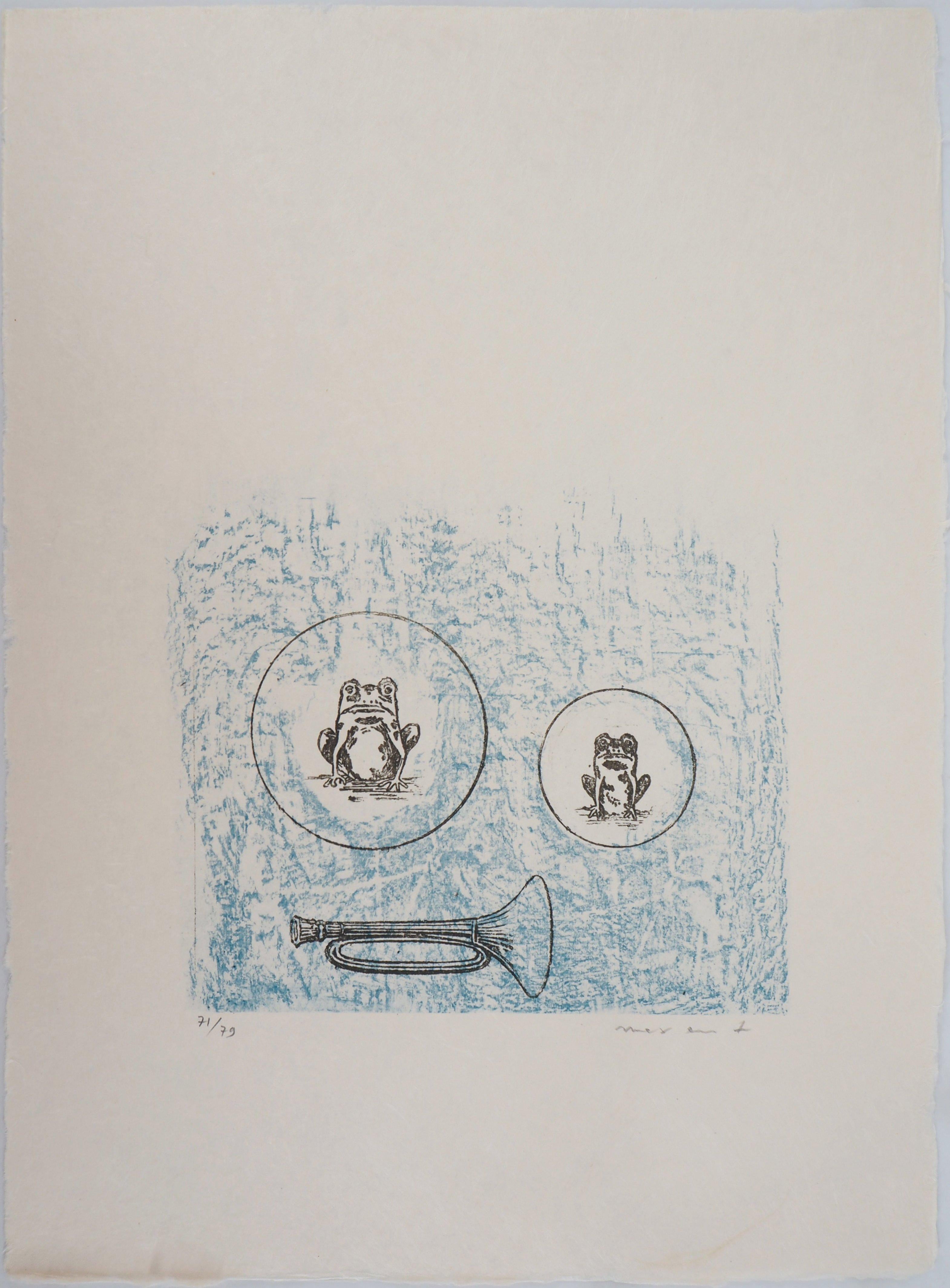 Two Frogs - Original Lithograph Handsigned and limited 79 copies - Mourlot 1972 - Print by Max Ernst