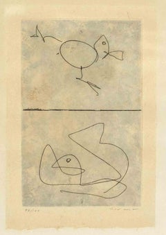 Untitled (Two Birds) - Etching by Max Ernst - 1972