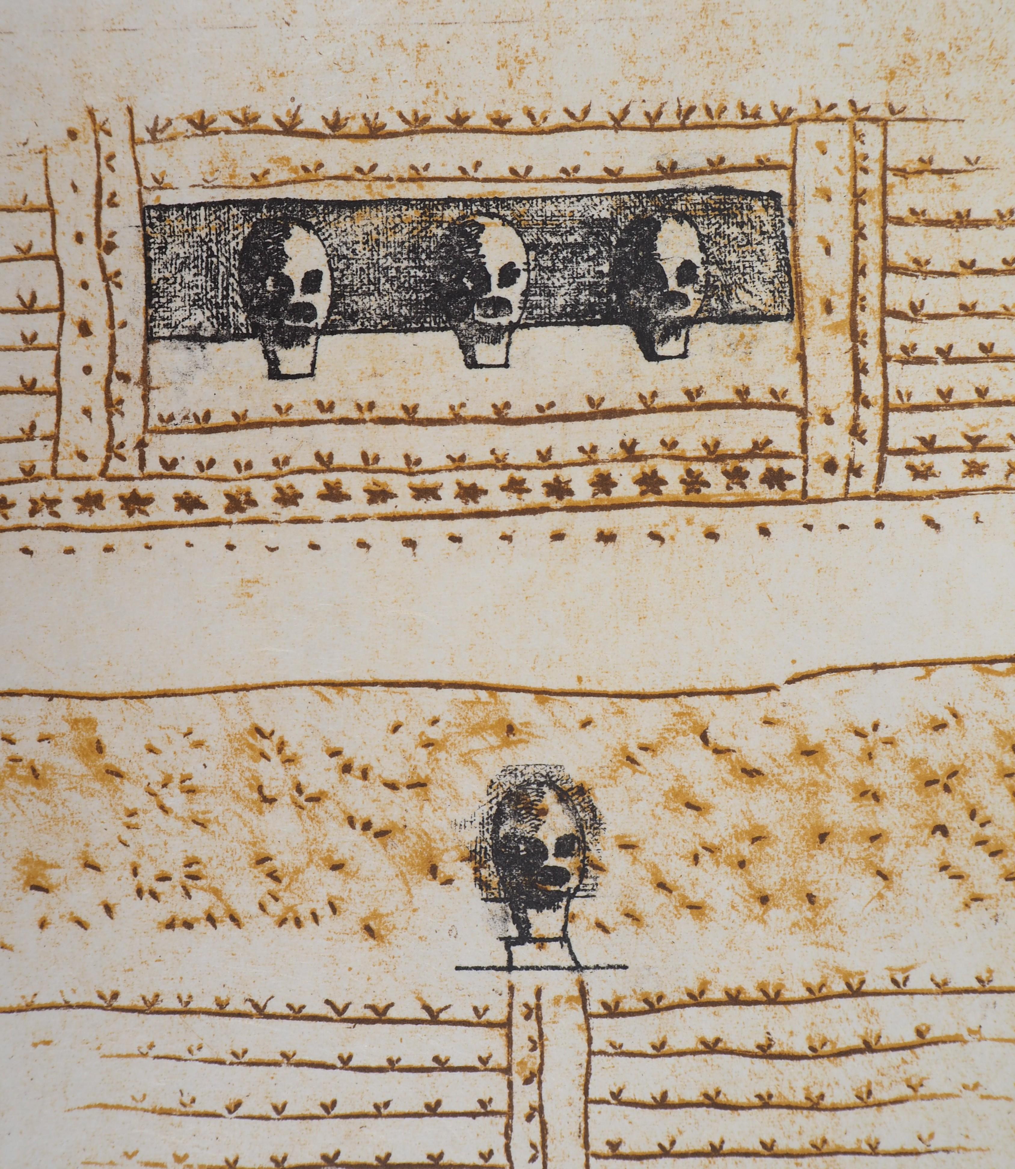 Max ERNST (1891-1976)
Vanity with Three Skulls, 1972

Original lithograph
Handsigned in pencil by the artist
Numbered / 79 copies
On Japan paper, size 38.5 x 28.5 cm (c. 15.2 x 11.2 inches)

Excellent condition