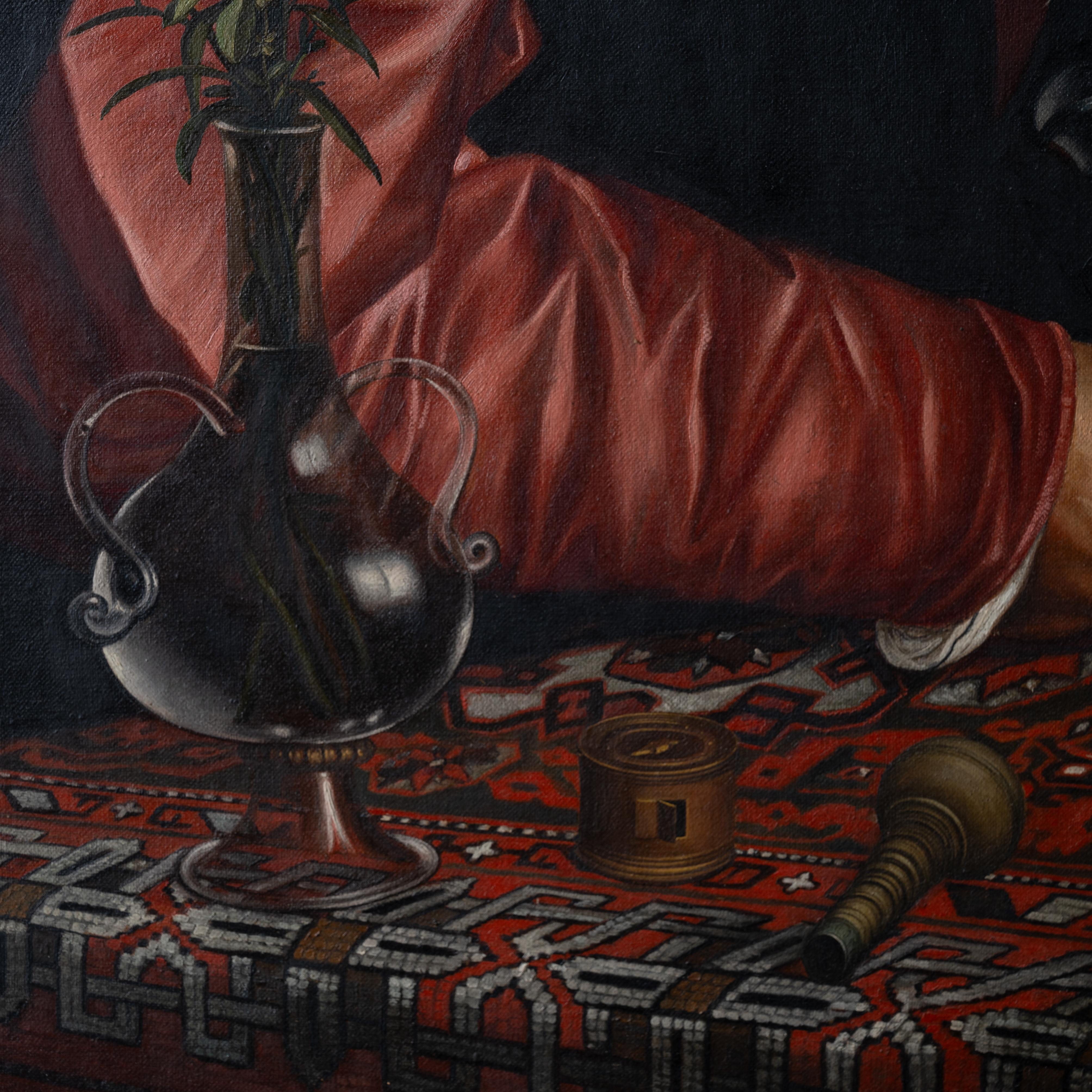 Max Finné - The Merchant Portrait d'après Hans Holbein  en vente 6