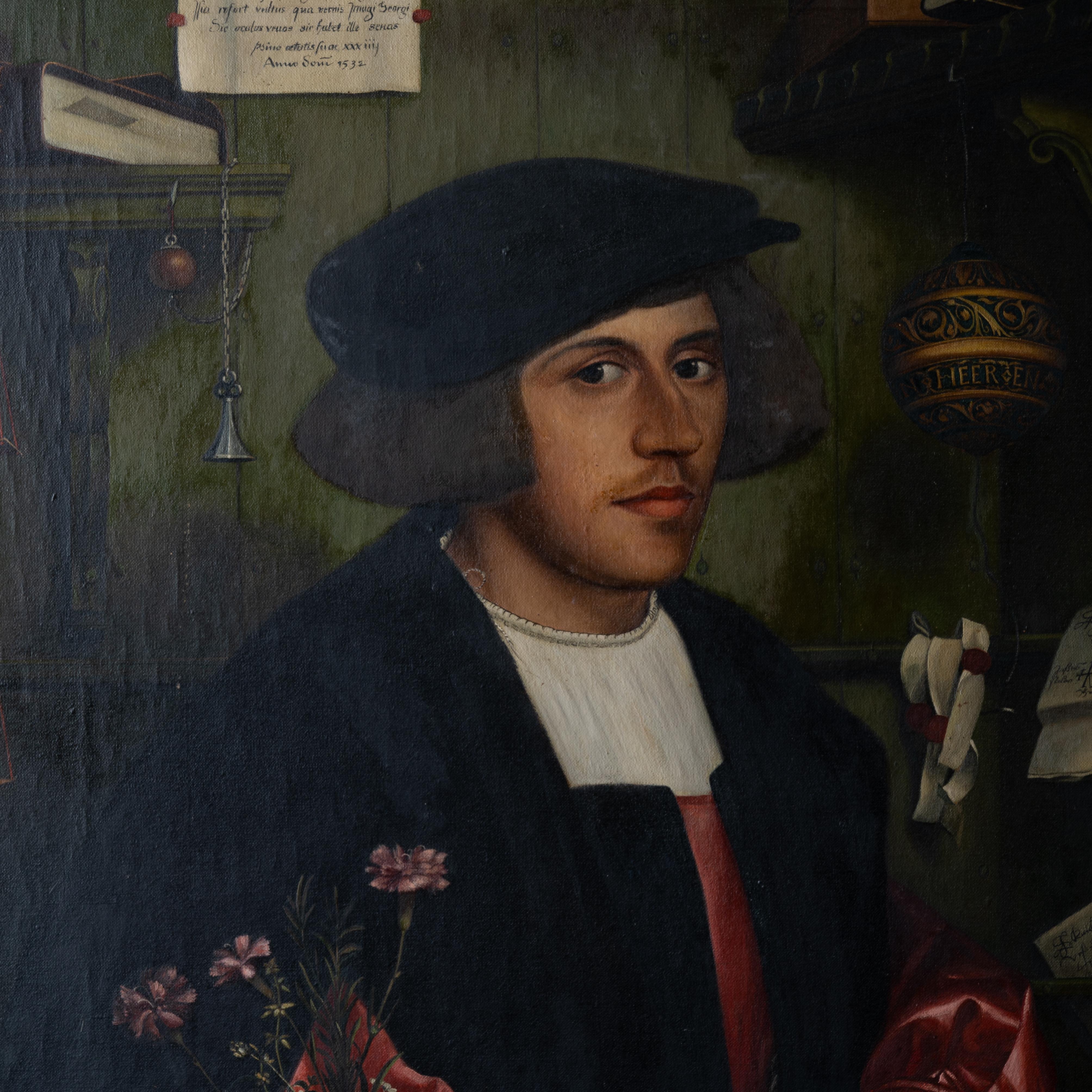 Max Finné - The Merchant Portrait after Hans Holbein  In Good Condition For Sale In Savannah, GA