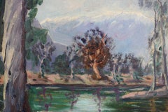 Mid Century Santa Barbara Eucalyptus and River Landscape