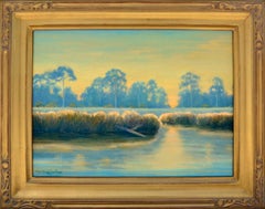 "Bayou in Blue & Gold" Landscape 