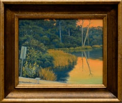 Quiet Pond at Sunset - California Golden Hour Landscape 