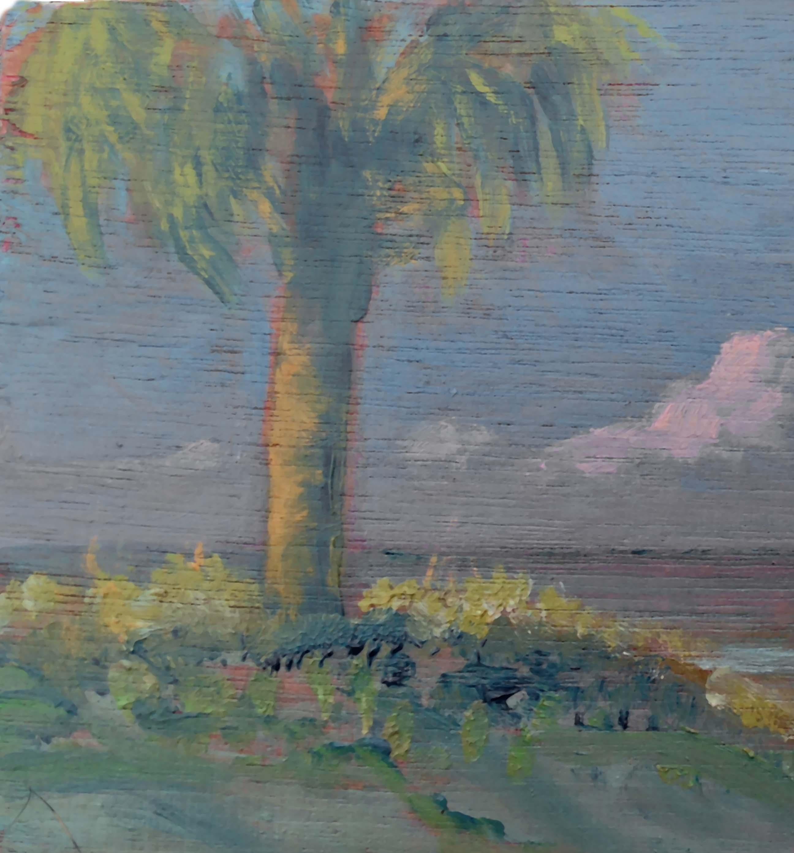 Path Through the Palms, Pensacola Florida Small-Scale Landscape  - American Impressionist Painting by Max Flandorfer