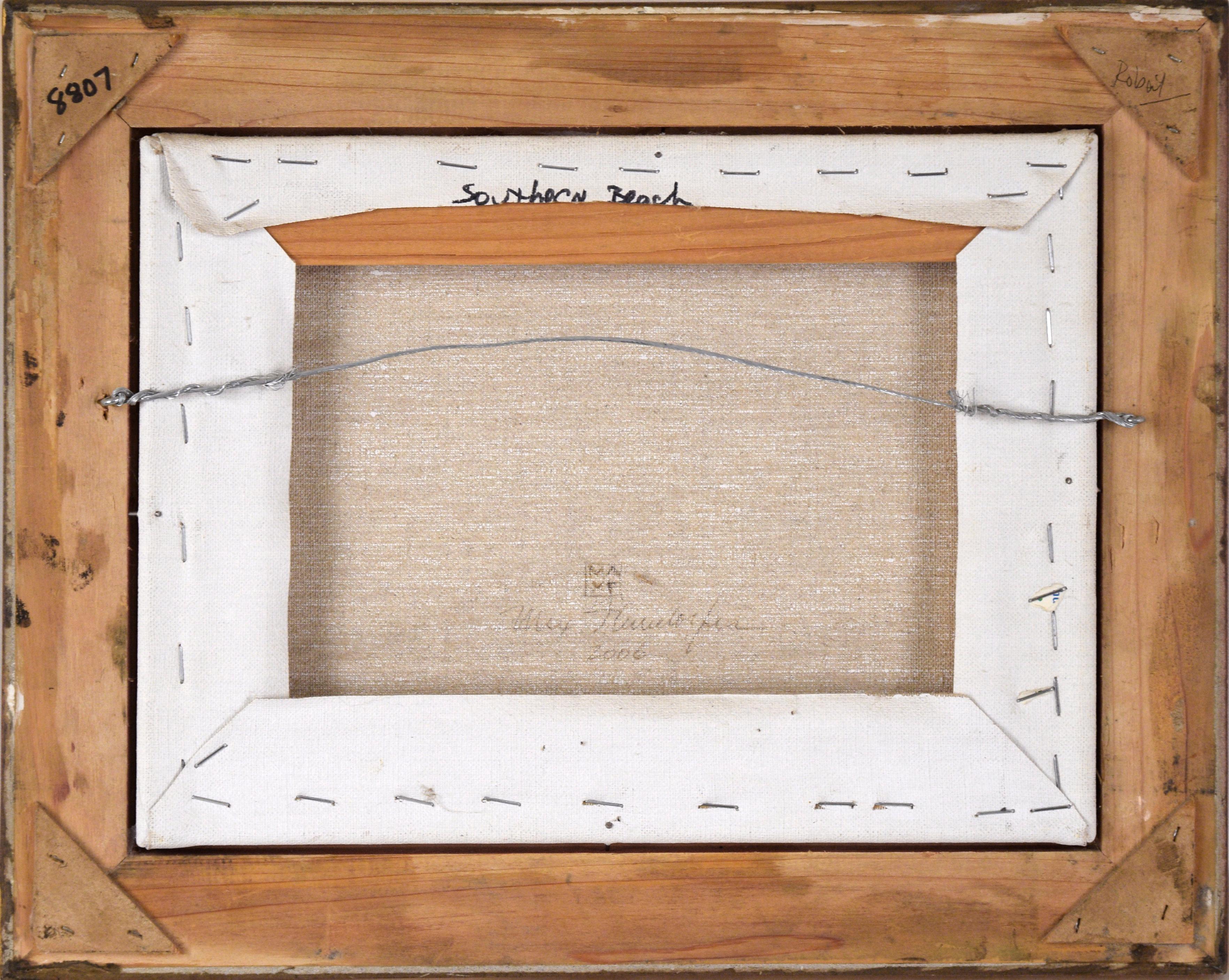 « Southern Beach », paysage côtier, huile sur toile en vente 3